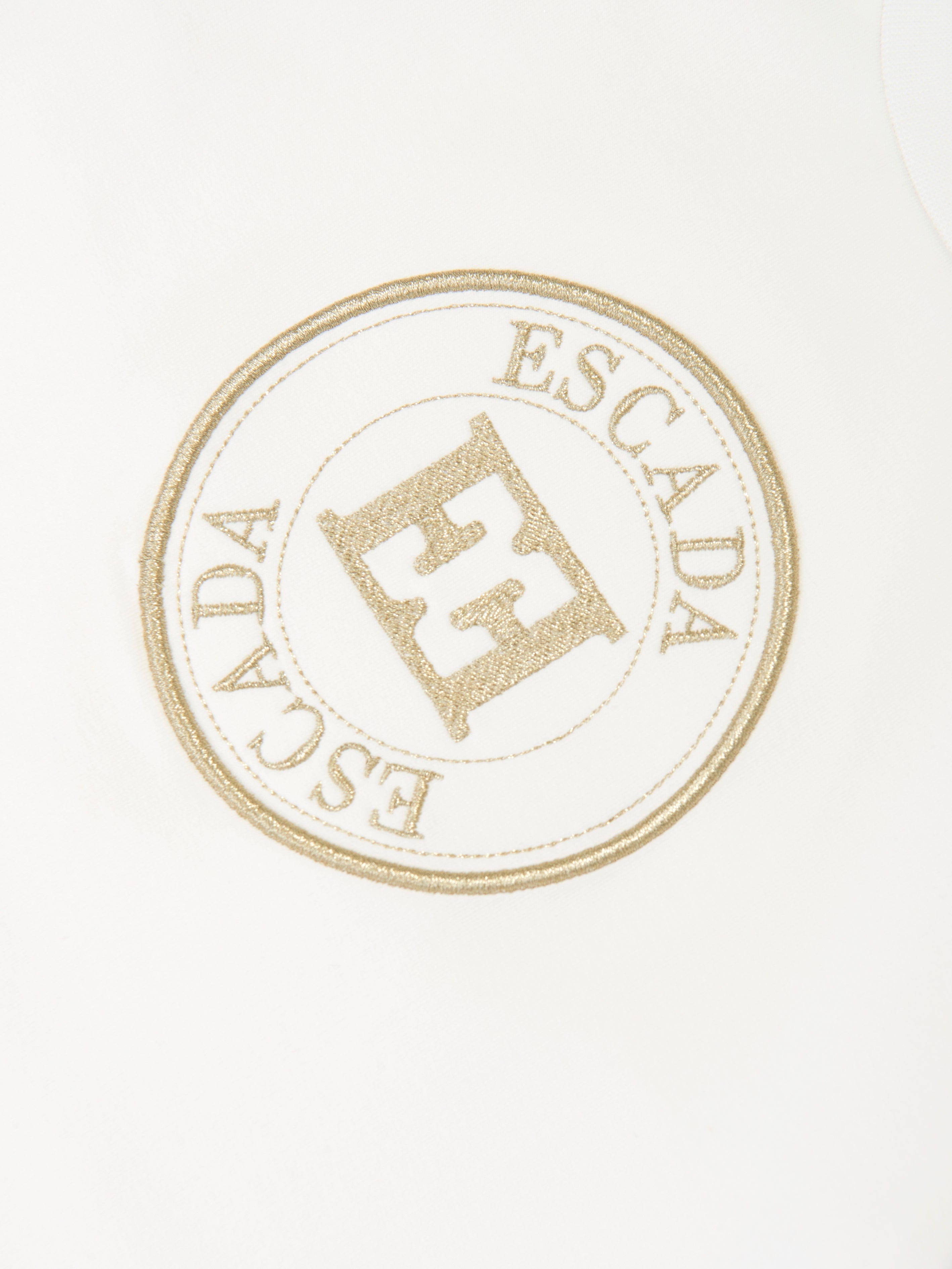 Escada Girls Embroidered Logo Sweatshirt in White