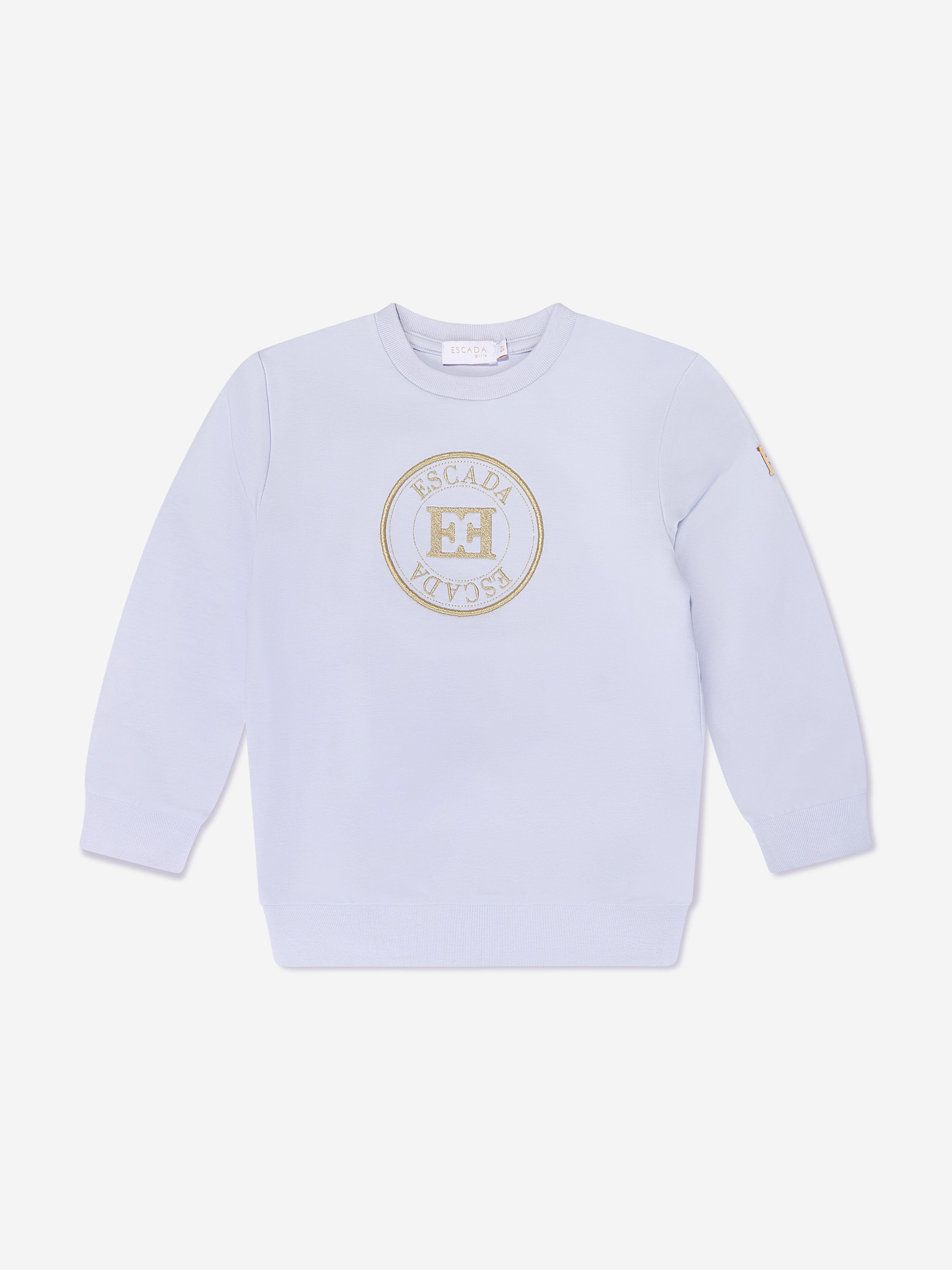 Escada Girls Embroidered Logo Sweatshirt in Purple