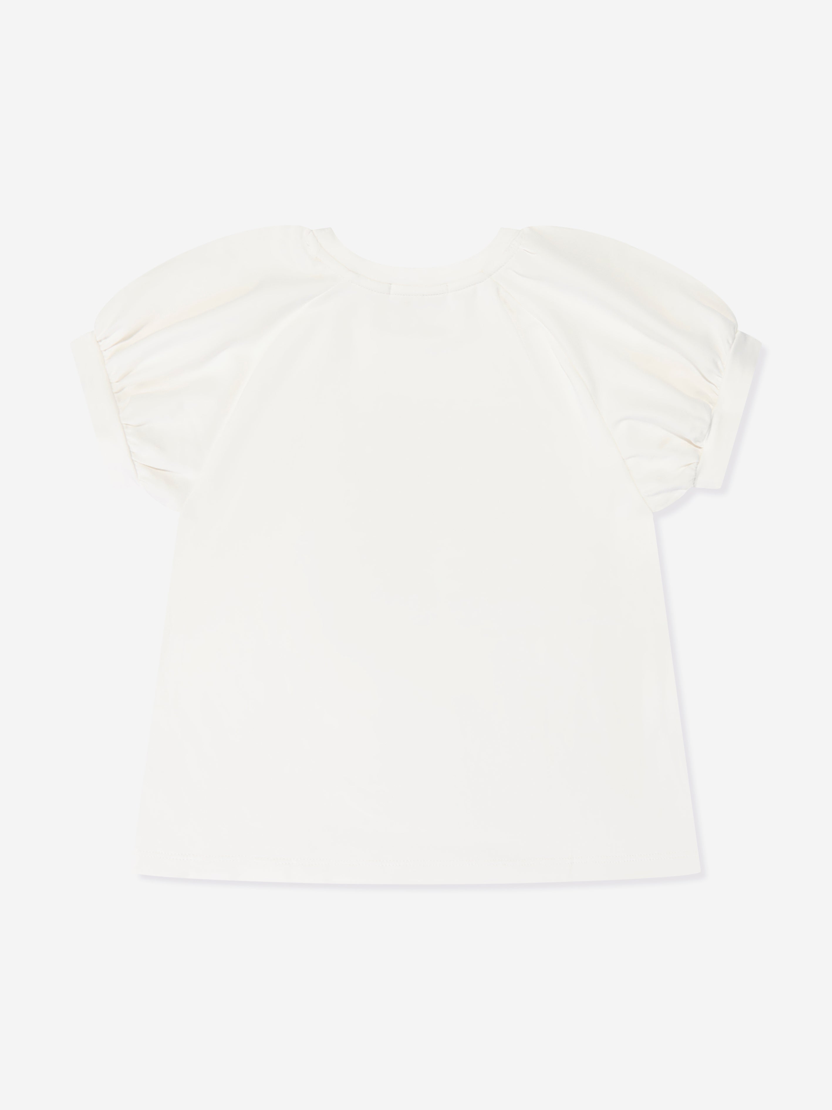 Escada Girls Embroidered Logo T-Shirt in White