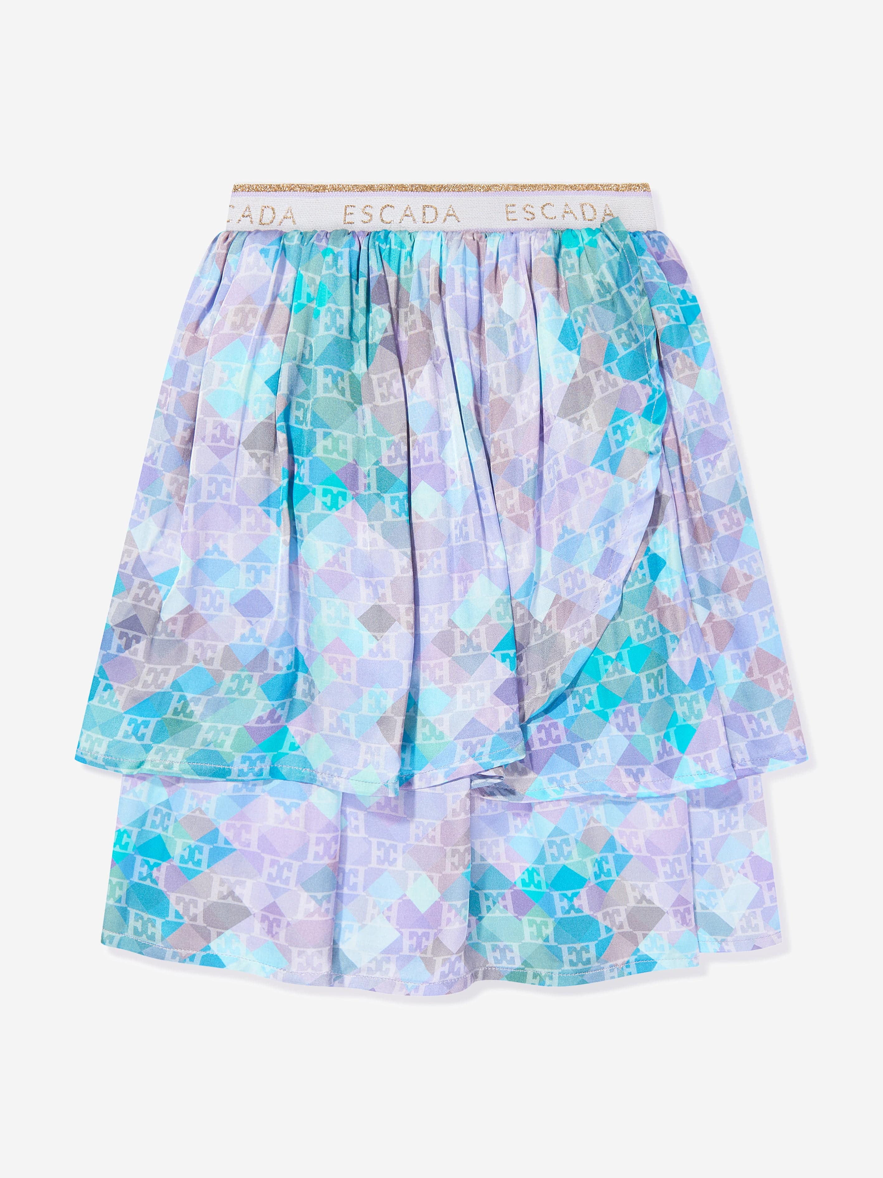 Escada Girls Layered Skirt in Blue