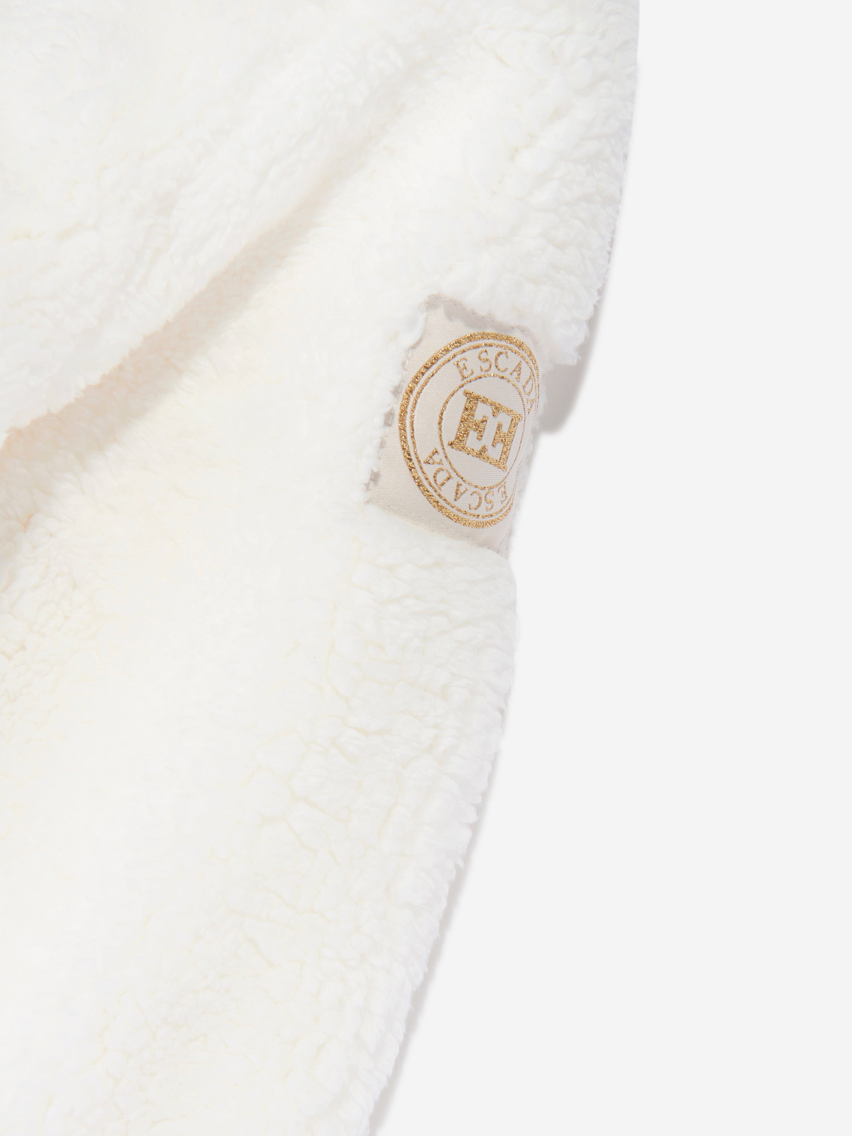 Escada Girls Embroidered Logo Jacket in White