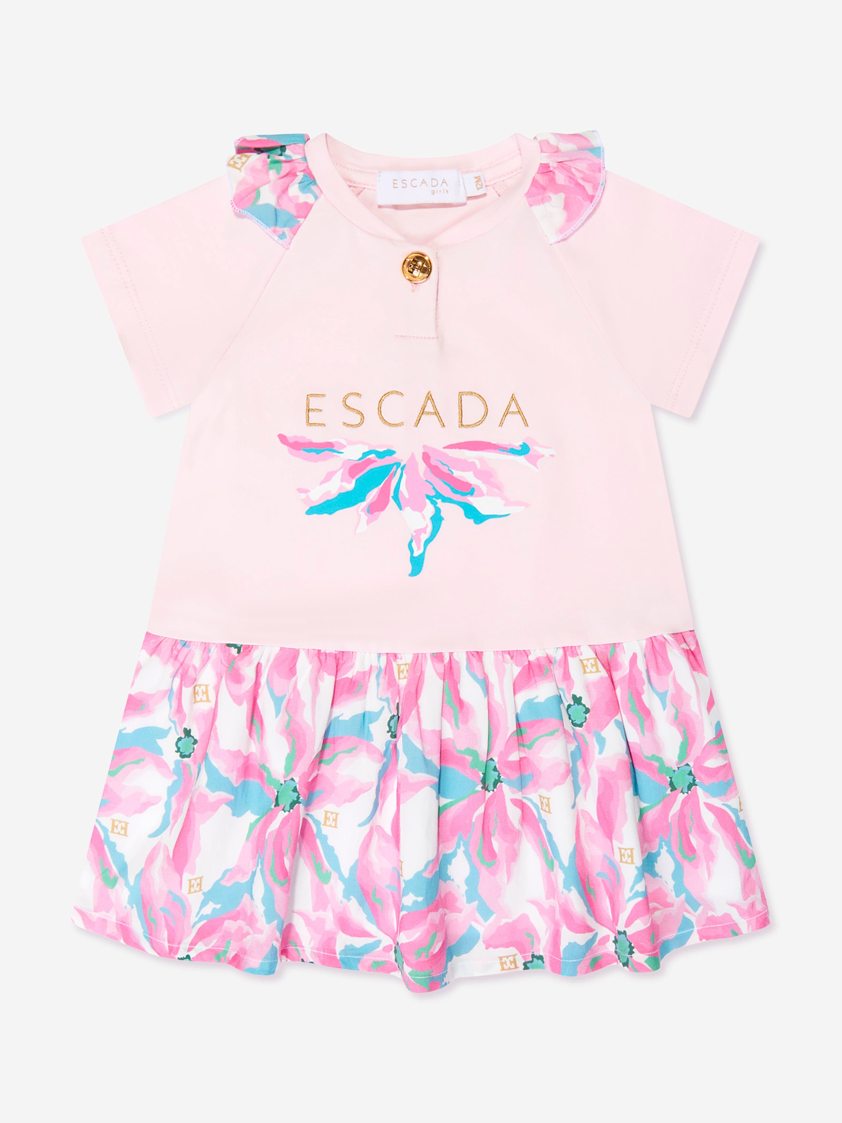 Escada Baby Girls Floral T-Shirt Dress in Pink