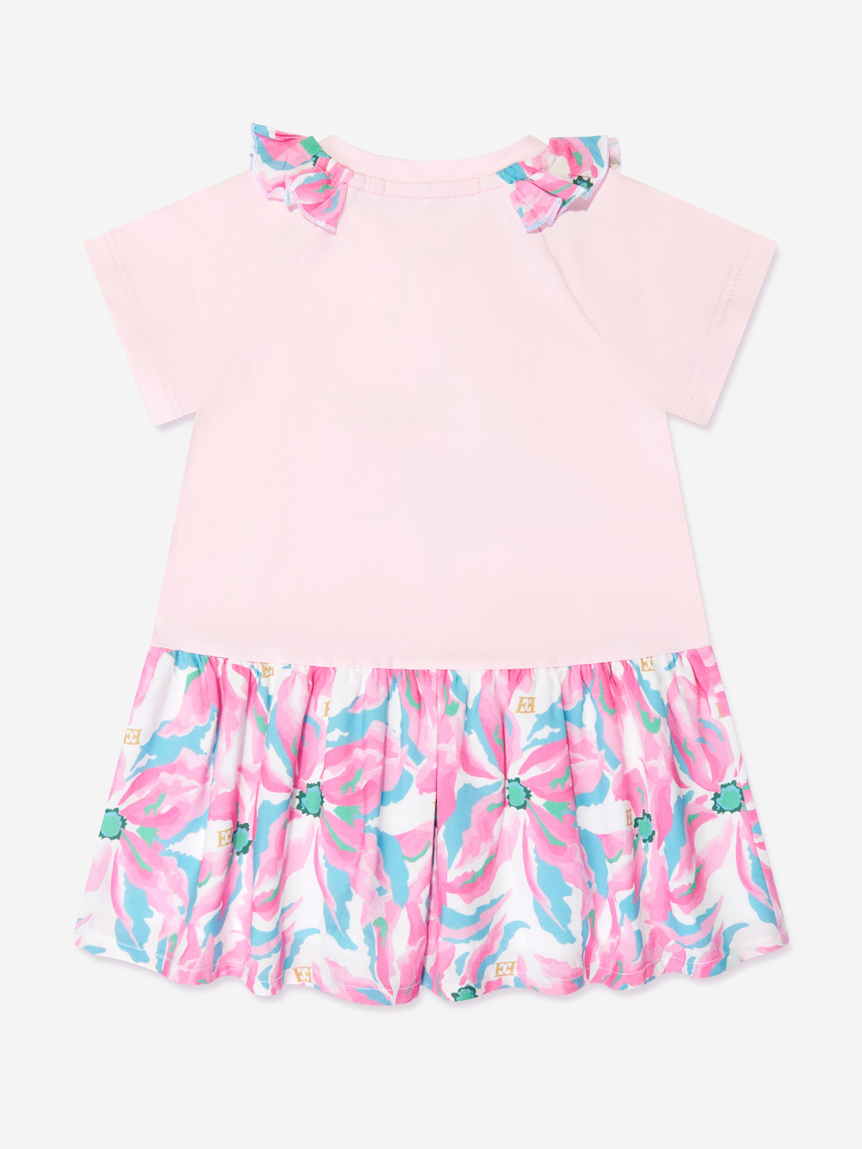 Escada Baby Girls Floral T-Shirt Dress in Pink