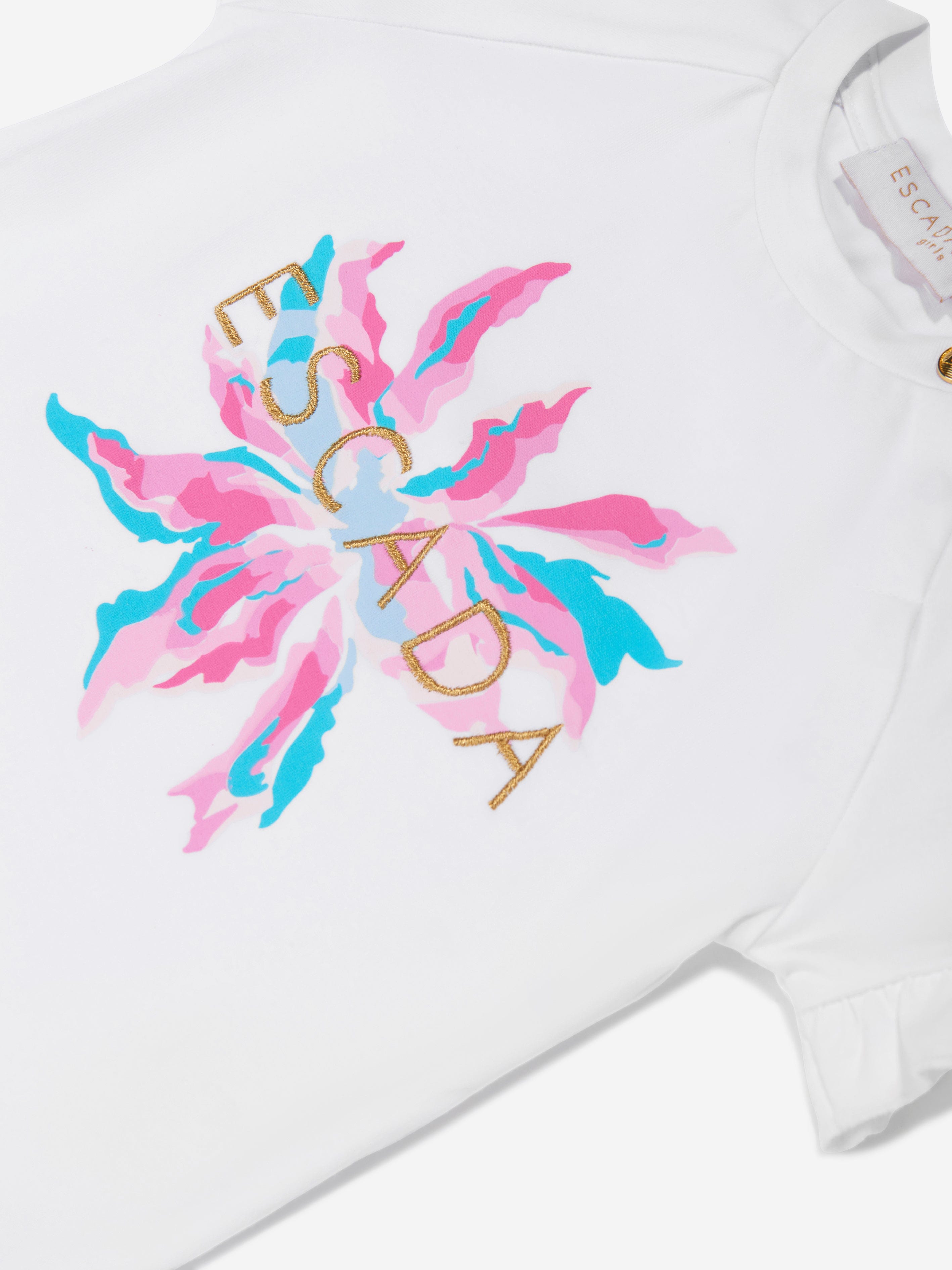 Escada Baby Girls Floral Logo T-Shirt in White