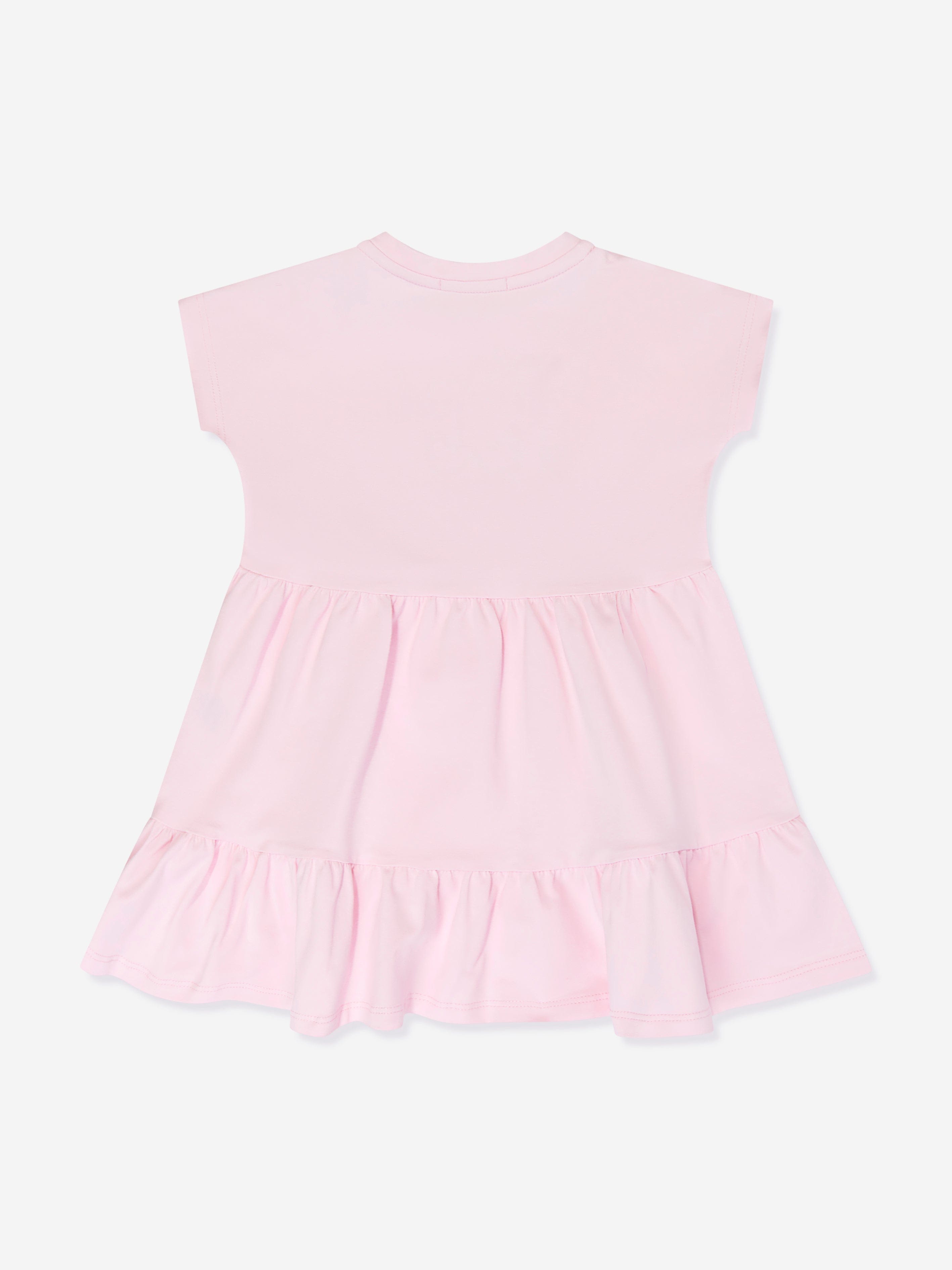 Escada Baby Girls Embroidered Logo T-Shirt Dress in Pink