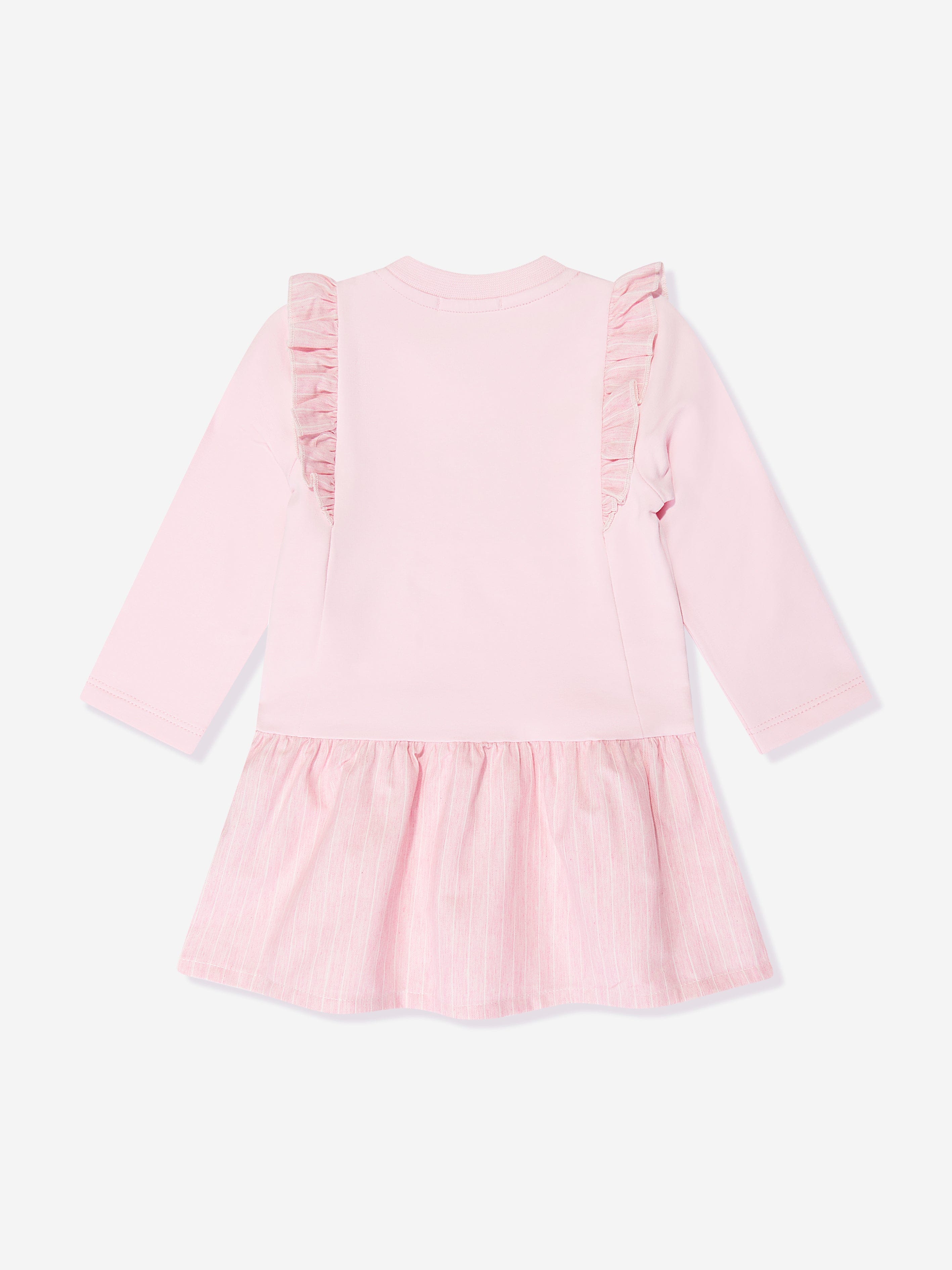 Escada Baby Girls Embroidered Logo Sweater Dress in Pink