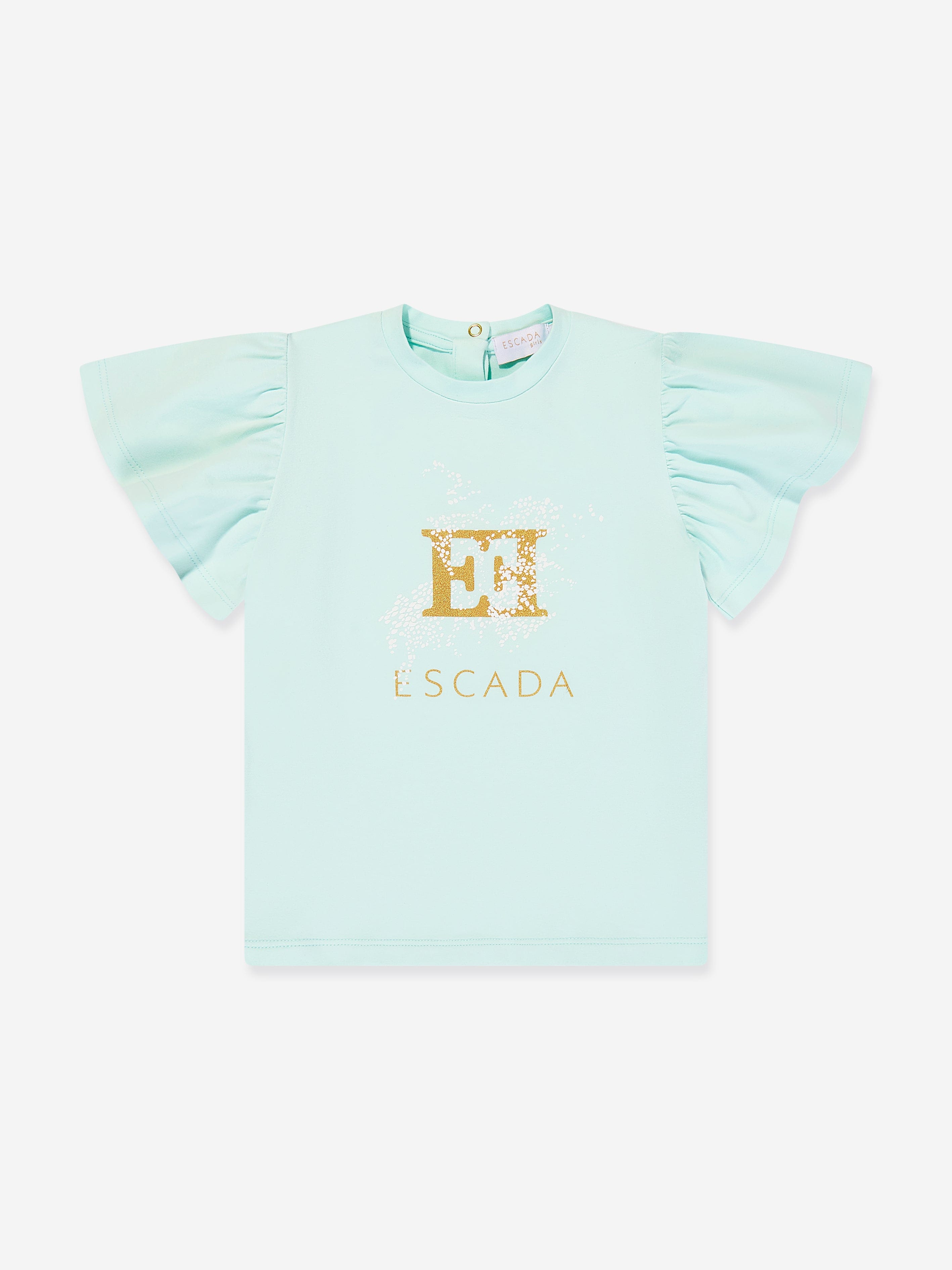 Escada Girls Logo Print T-Shirt in Blue
