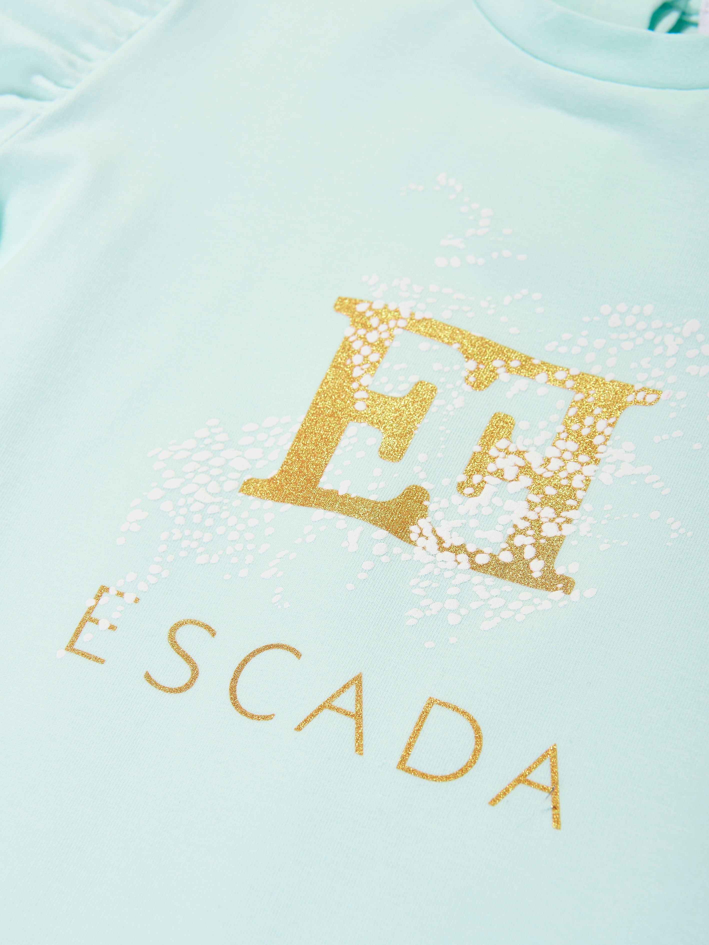 Escada Girls Logo Print T-Shirt in Blue