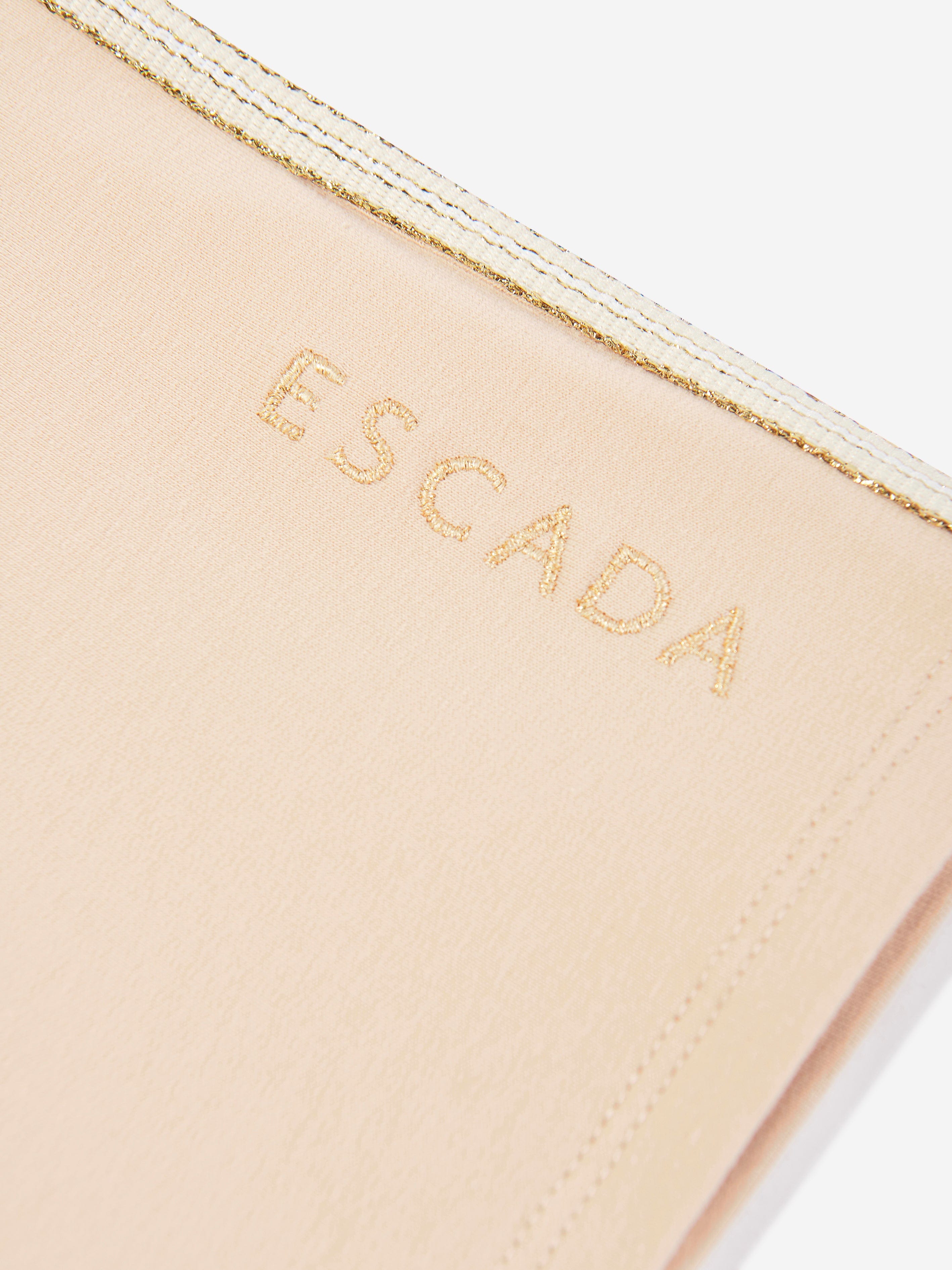 Escada Baby Girls Embroidered Logo Jersey Trousers in Beige