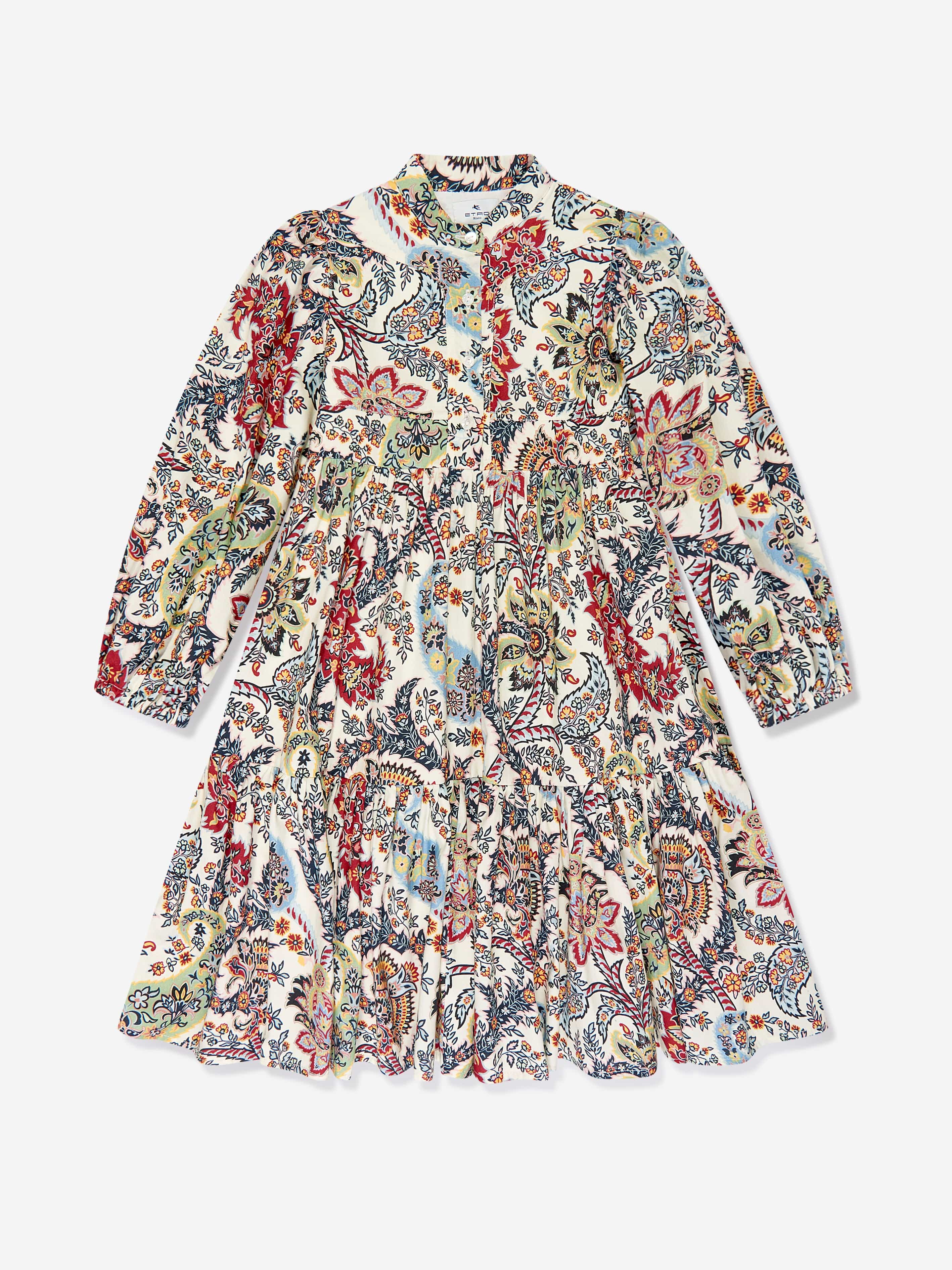 Etro Girls Floral Paisley Dress in Multicolour