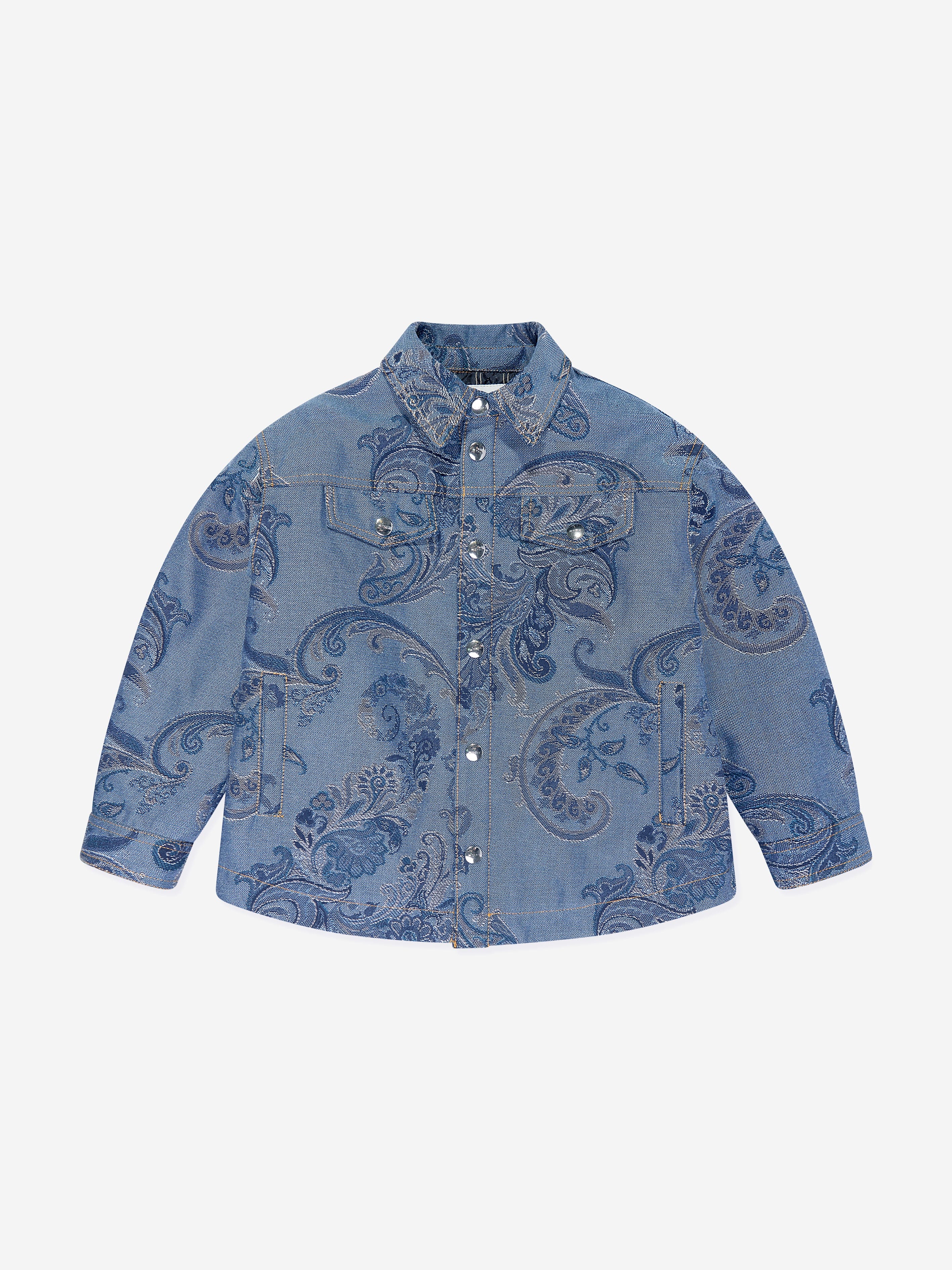 Etro Kids Paisley Print Jacket in Blue