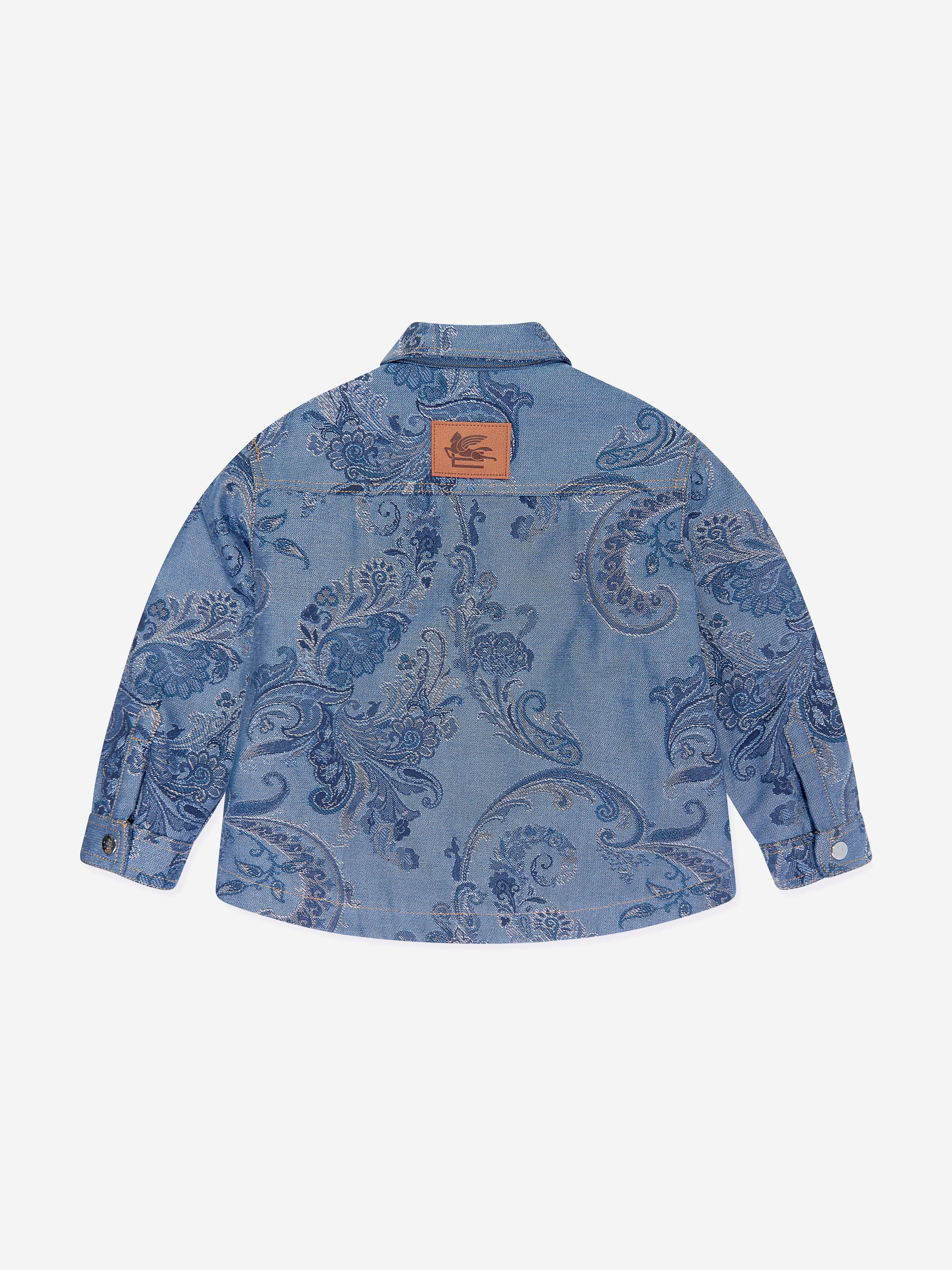 Etro Kids Paisley Print Jacket in Blue