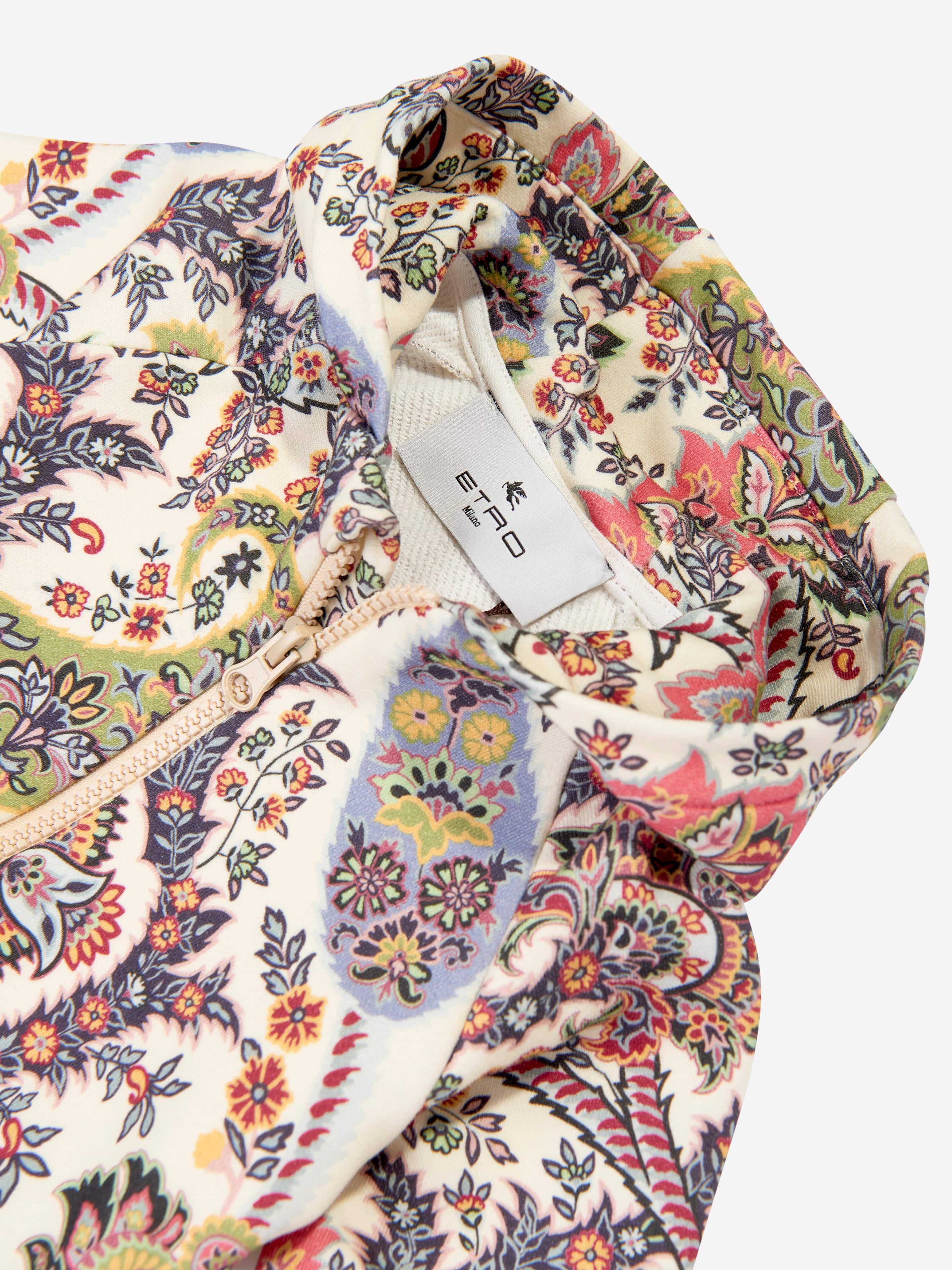 Etro Baby Girls Paisley Zip Up Top in Multicolour