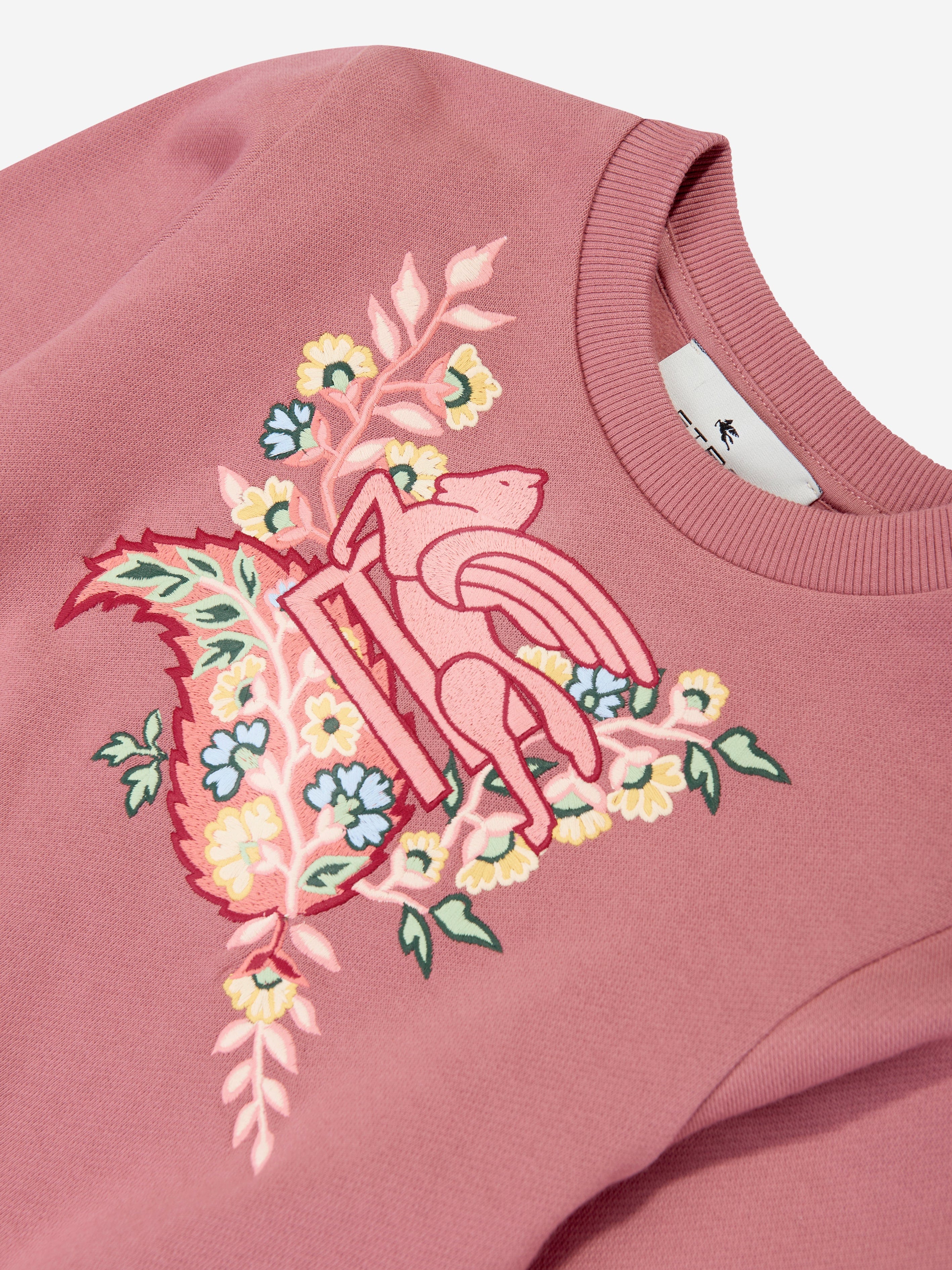 Etro Girls Pegaso Logo Sweatshirt in Pink