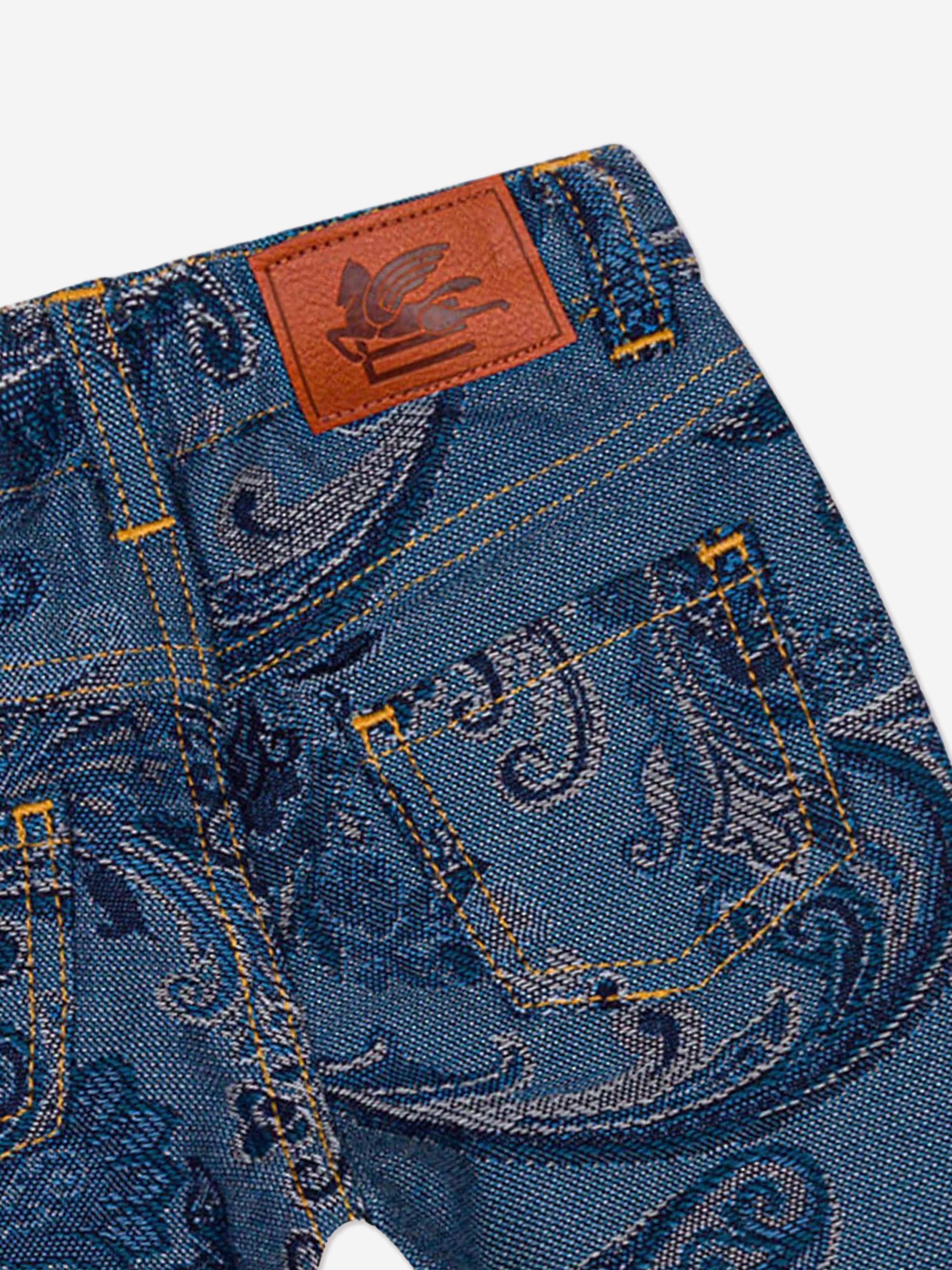 Etro Baby Boys Paisley Print Jeans in Blue