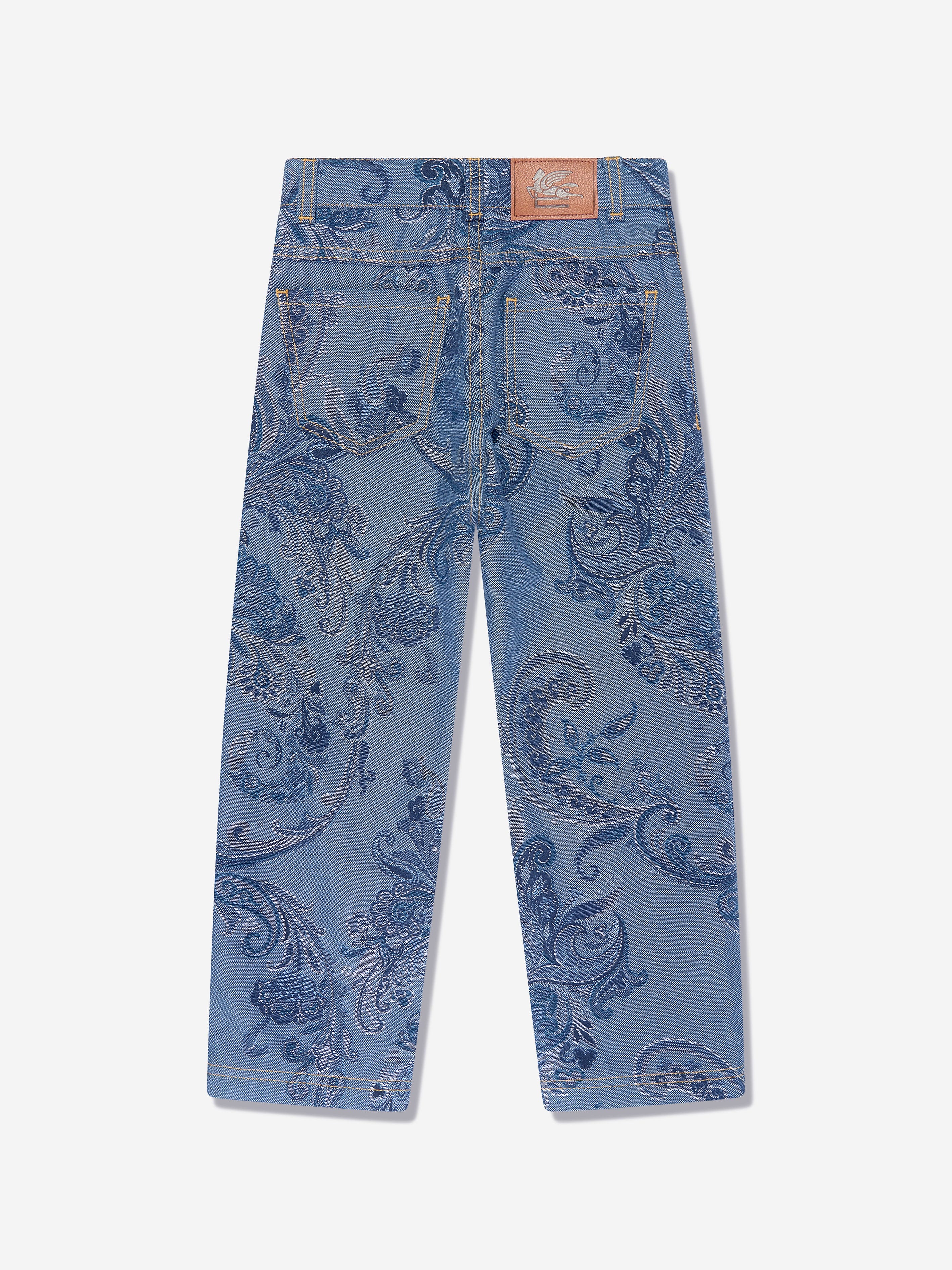 Etro Boys Paisley Jeans in Blue