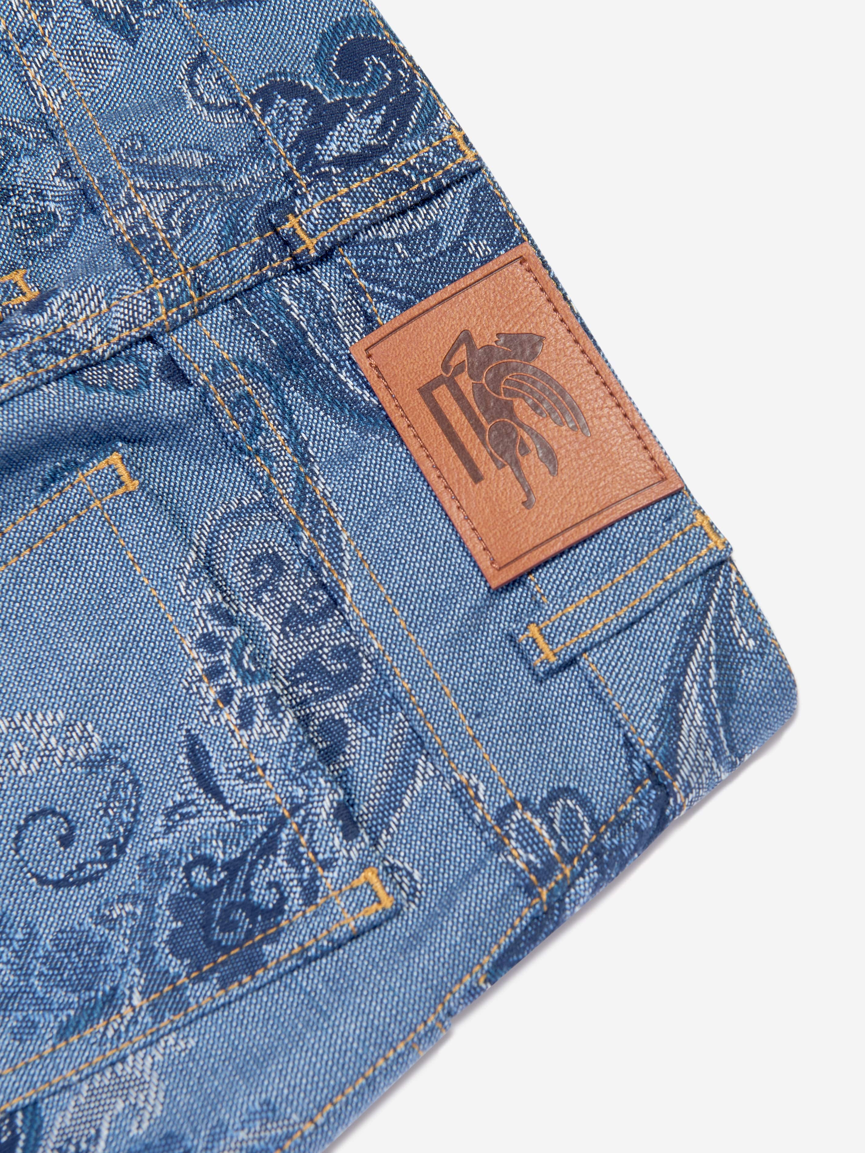 Etro Boys Paisley Jeans in Blue