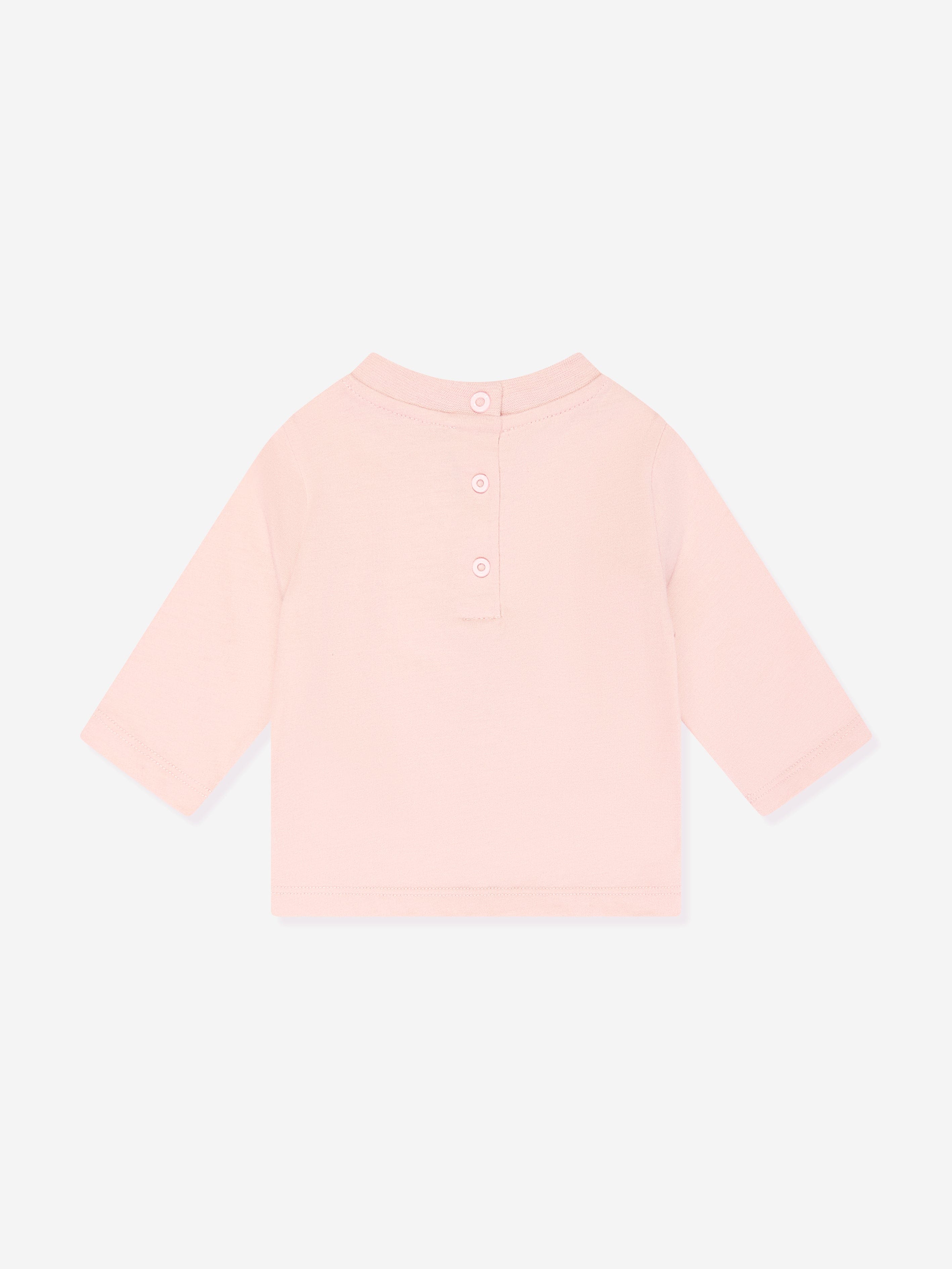 Etro Baby Girls Long Sleeve Logo T-Shirt in Pink