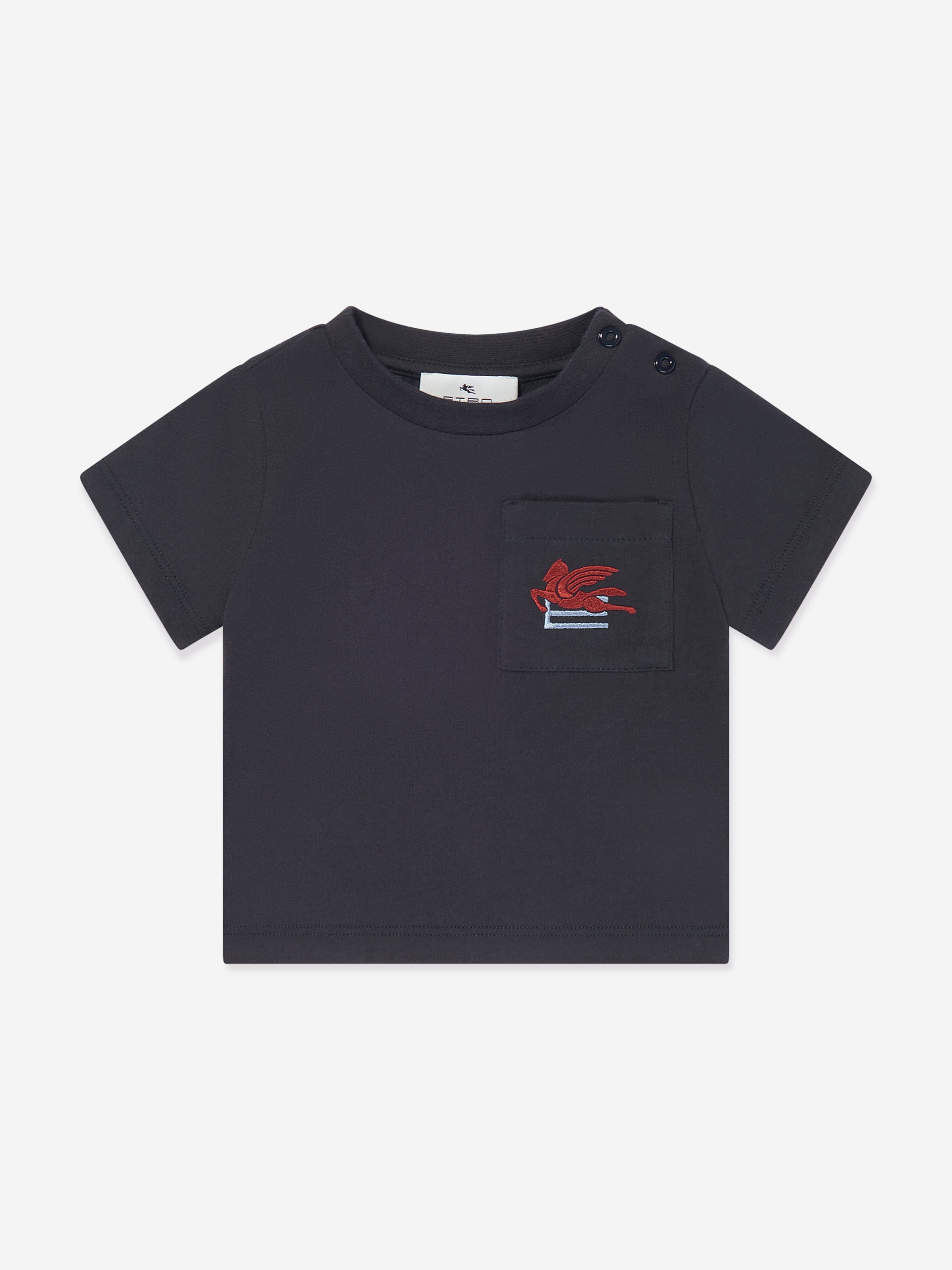 Etro Baby Boys Pegaso Pocket T-Shirt in Navy