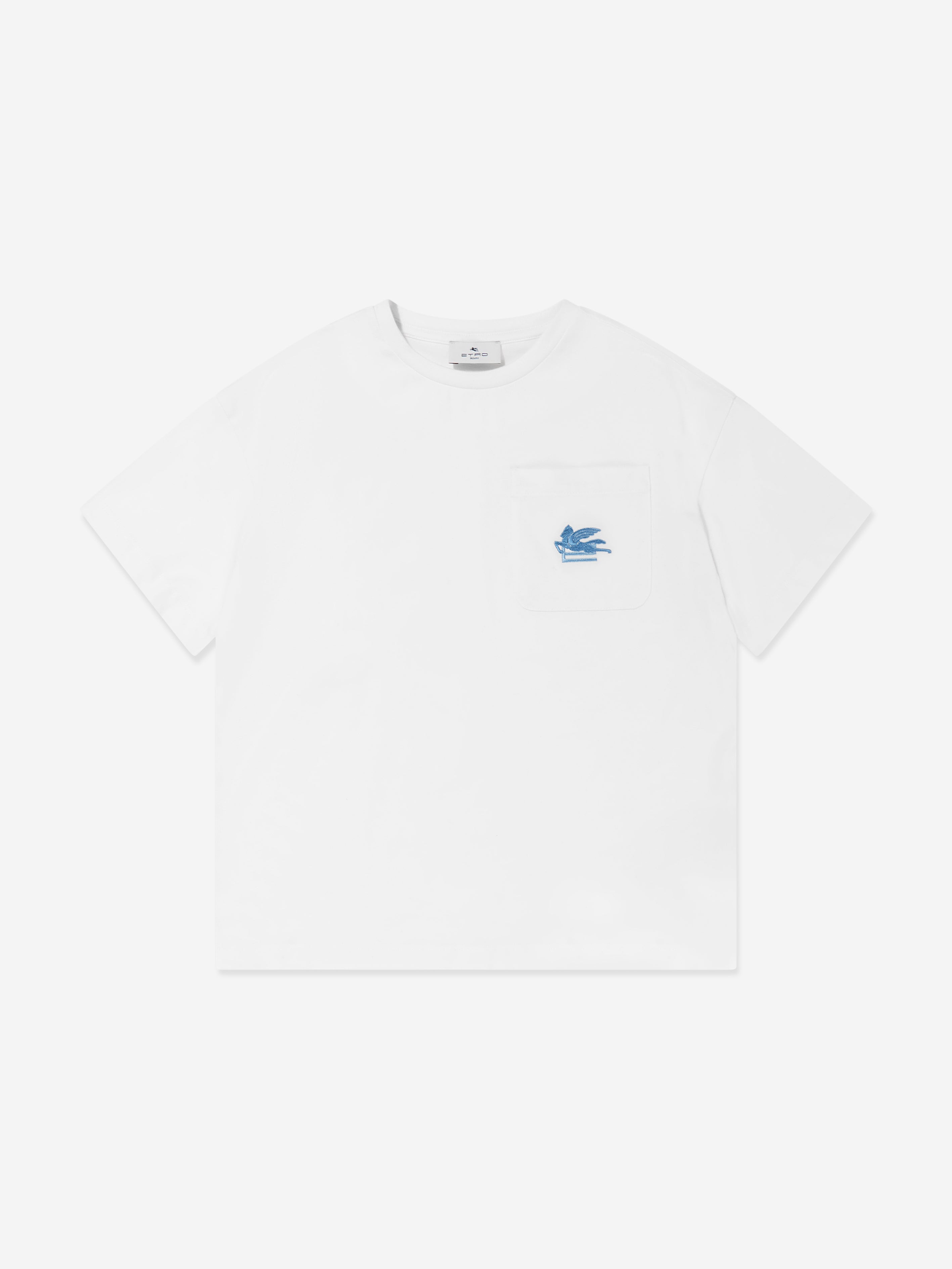 Etro Boys Pegaso Logo T-Shirt in Ivory