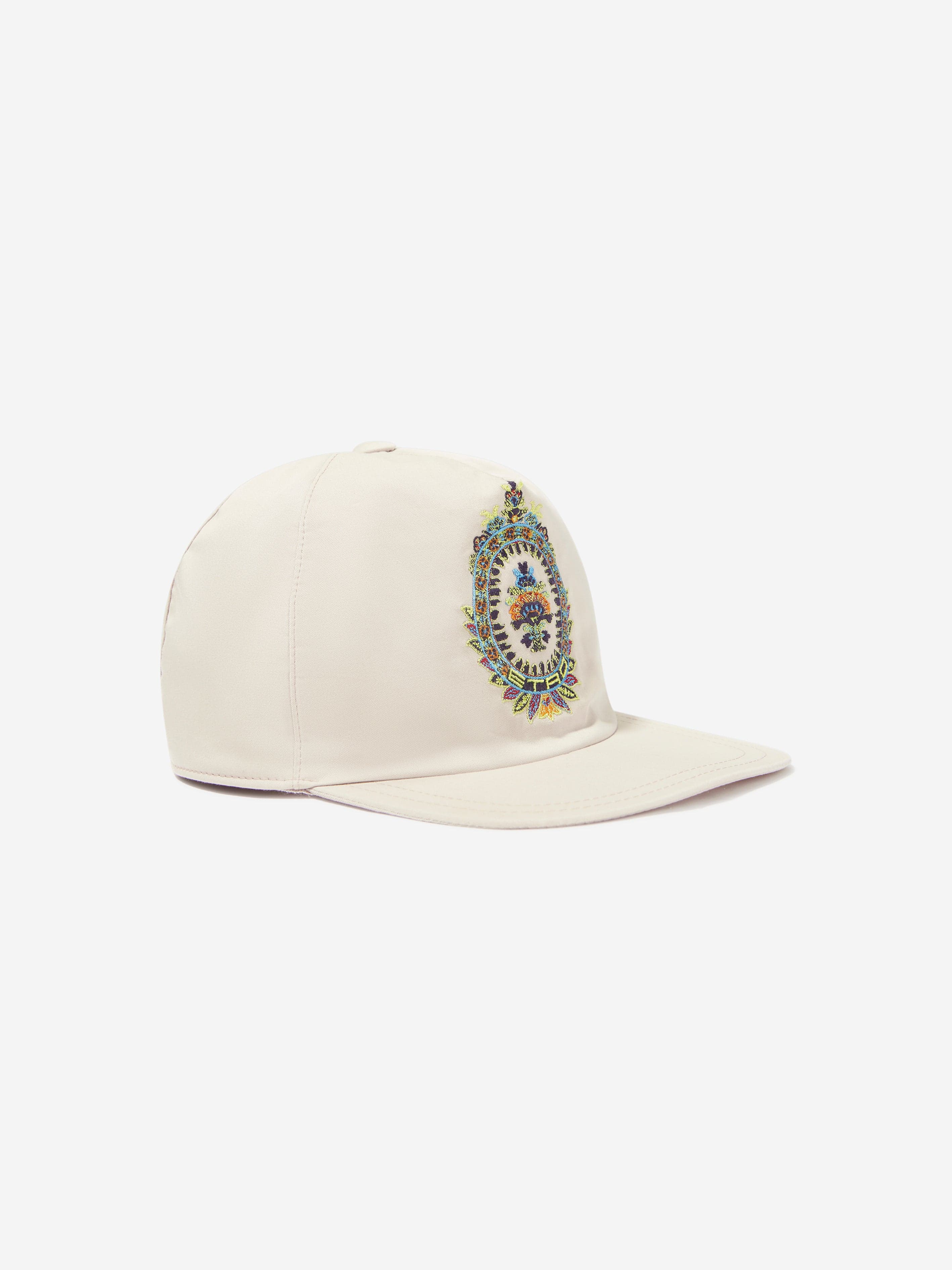 Etro Boys Crest Logo Cap in Beige