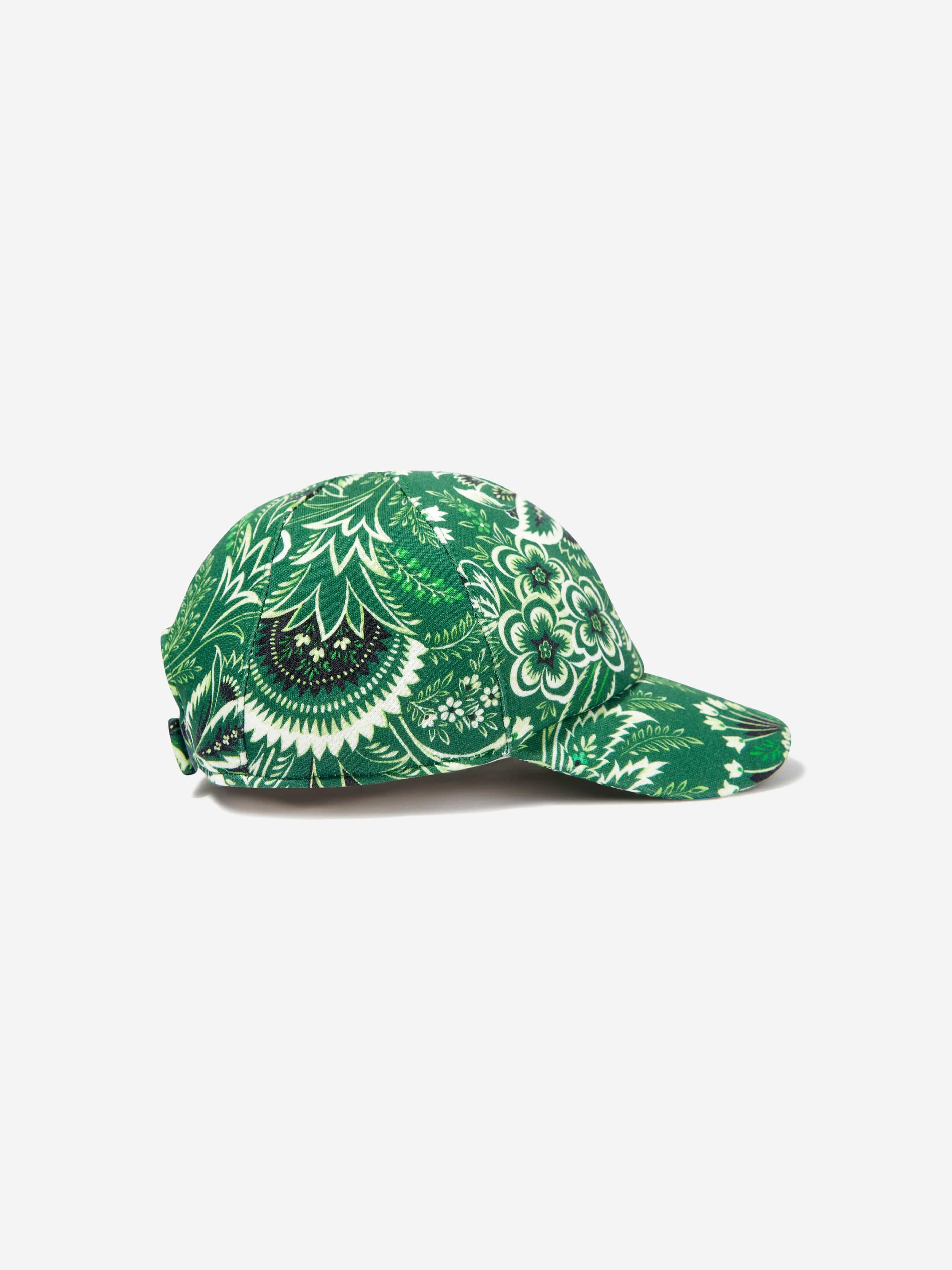 Etro Boys Floral Paisley Cap in Green