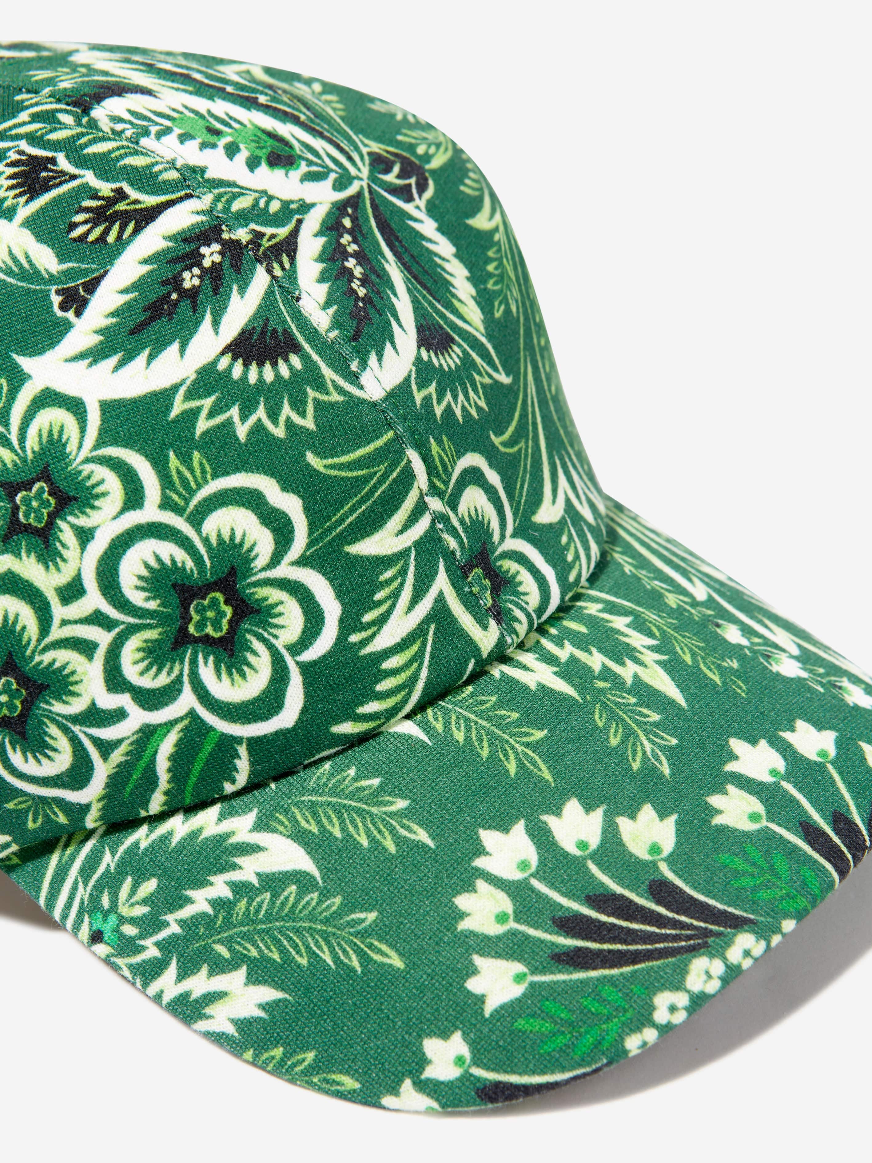 Etro Boys Floral Paisley Cap in Green