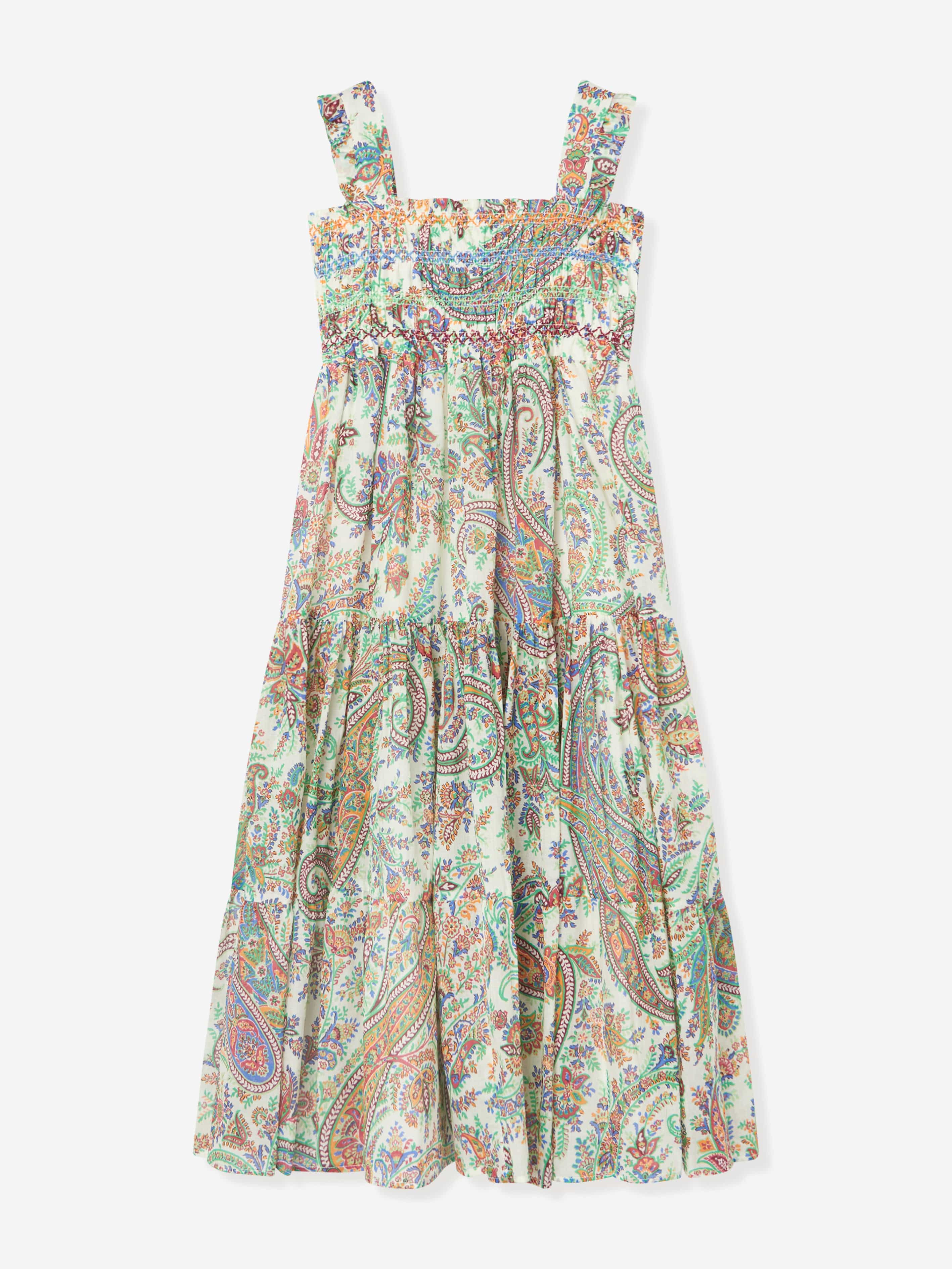 Etro Girls Paisley Woven Dress in Multicolour