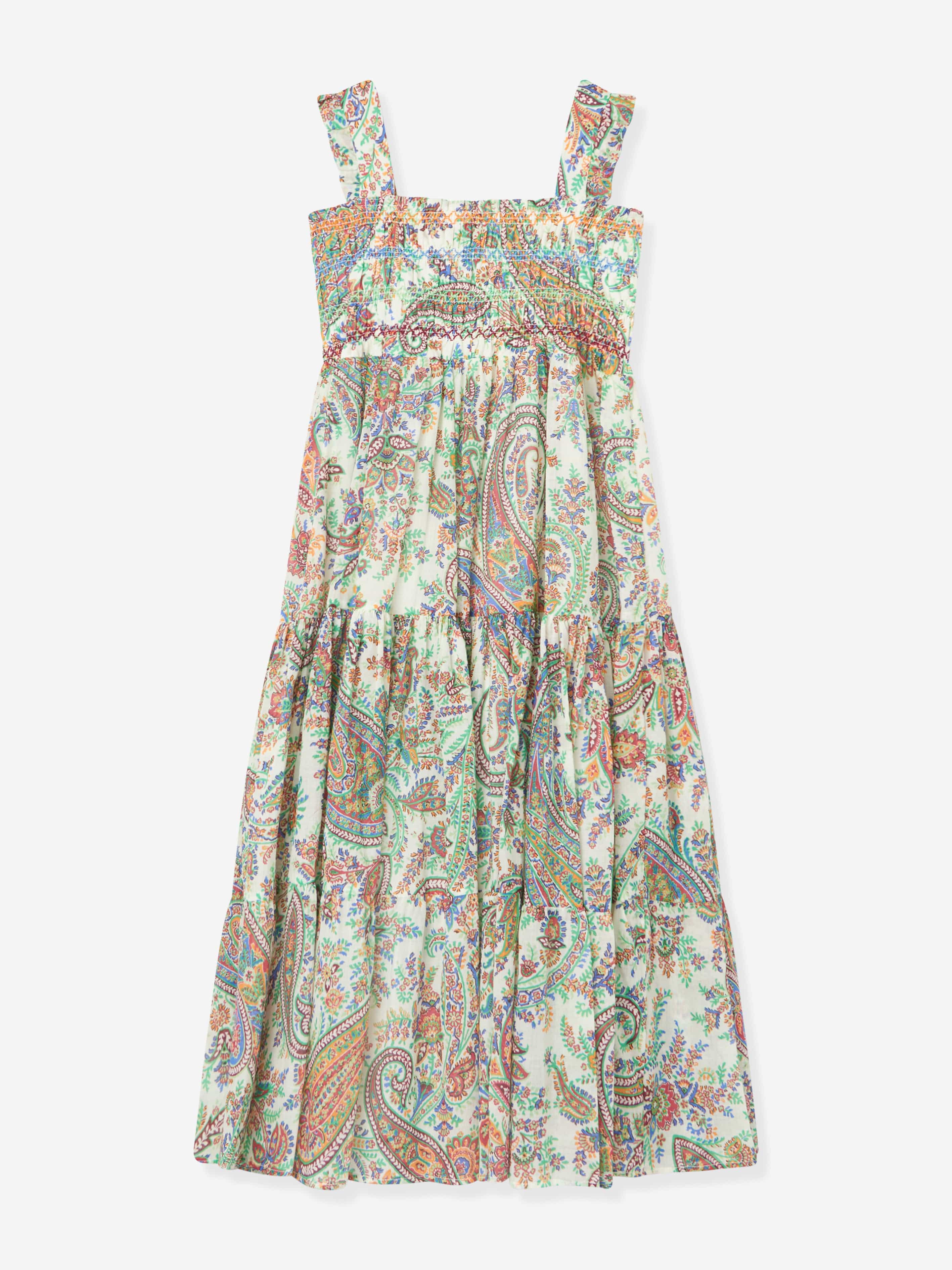 Etro Girls Paisley Woven Dress in Multicolour