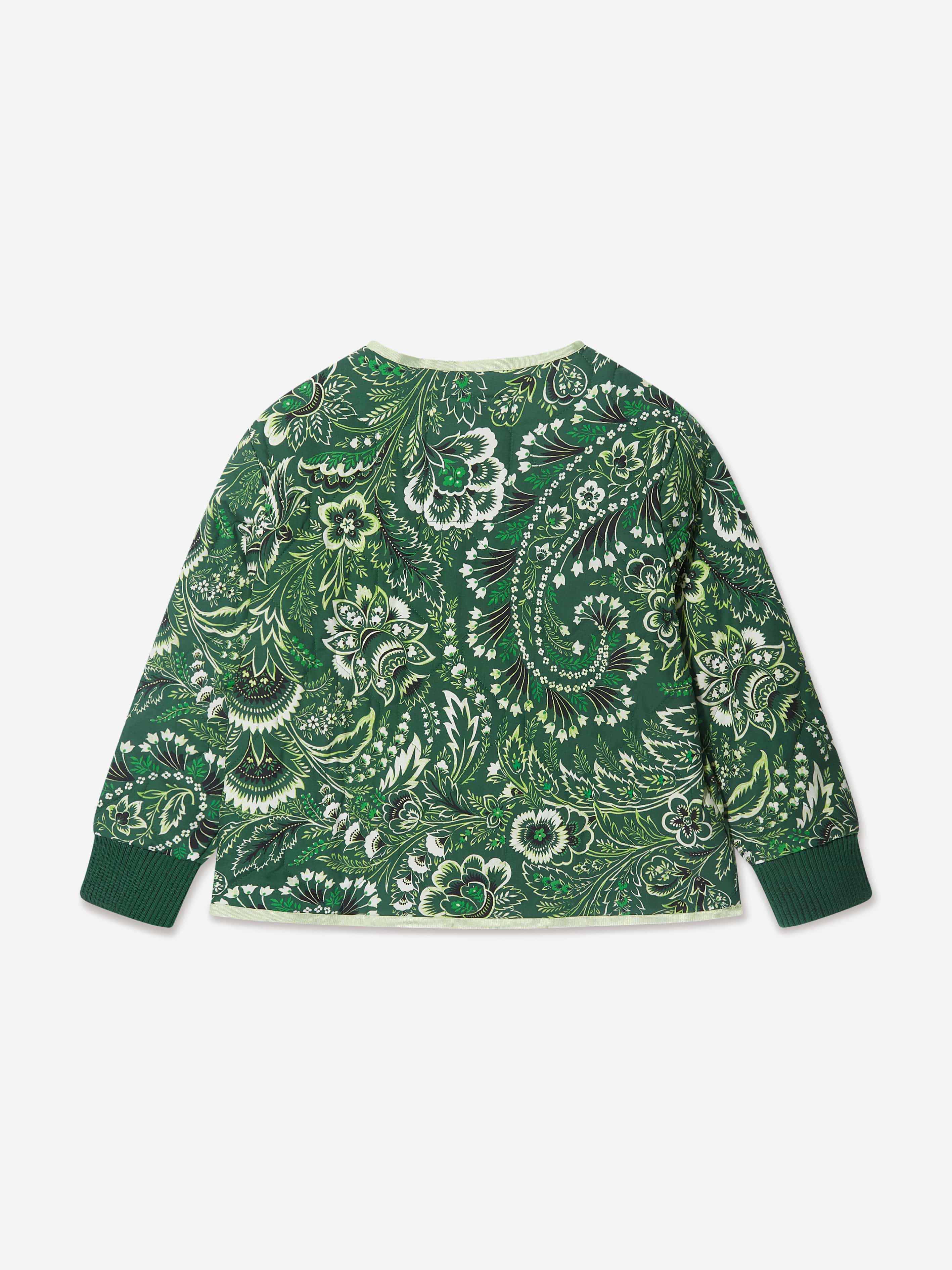 Etro Girls Floral Paisley Jacket in Green