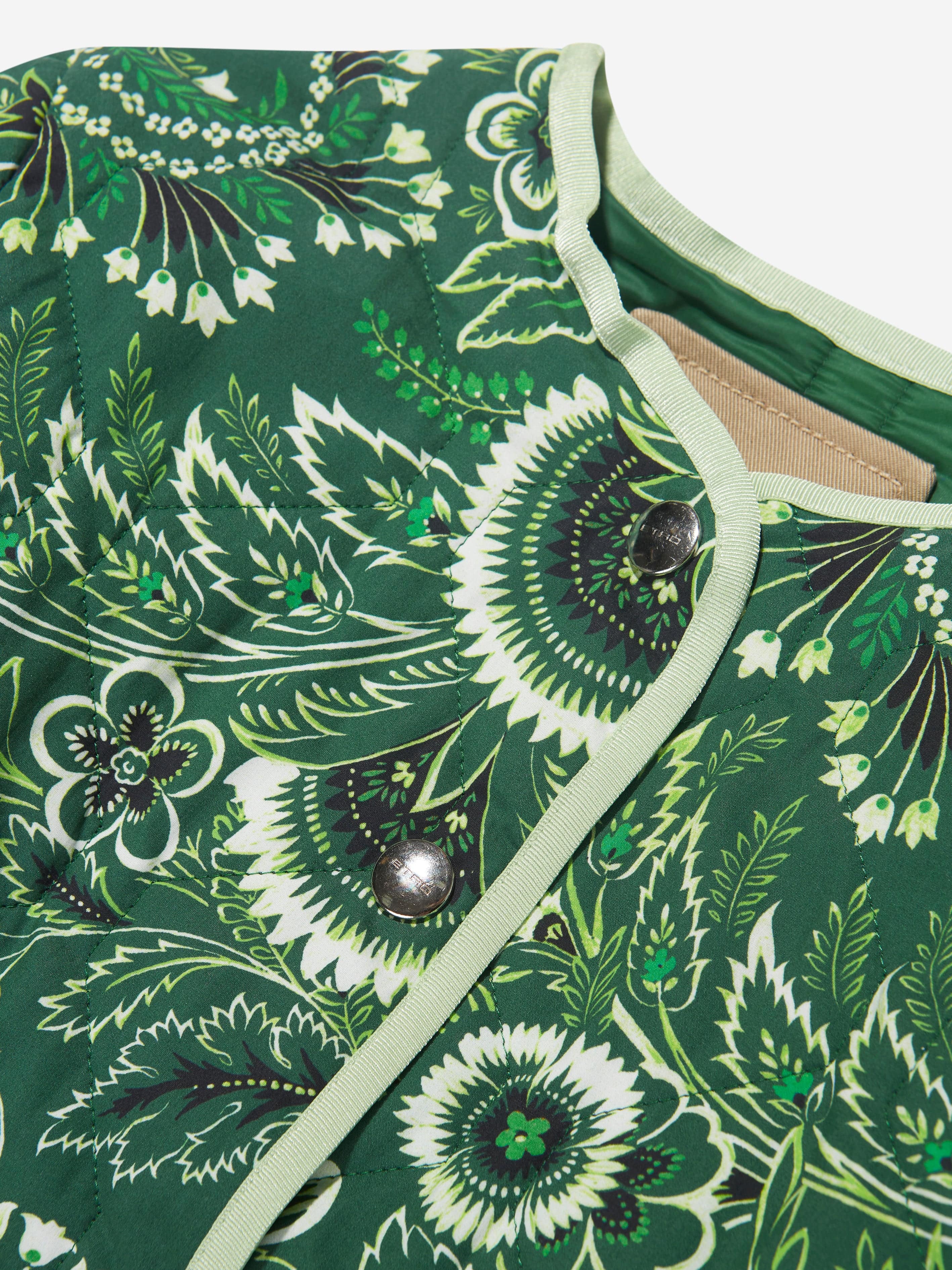 Etro Girls Floral Paisley Jacket in Green