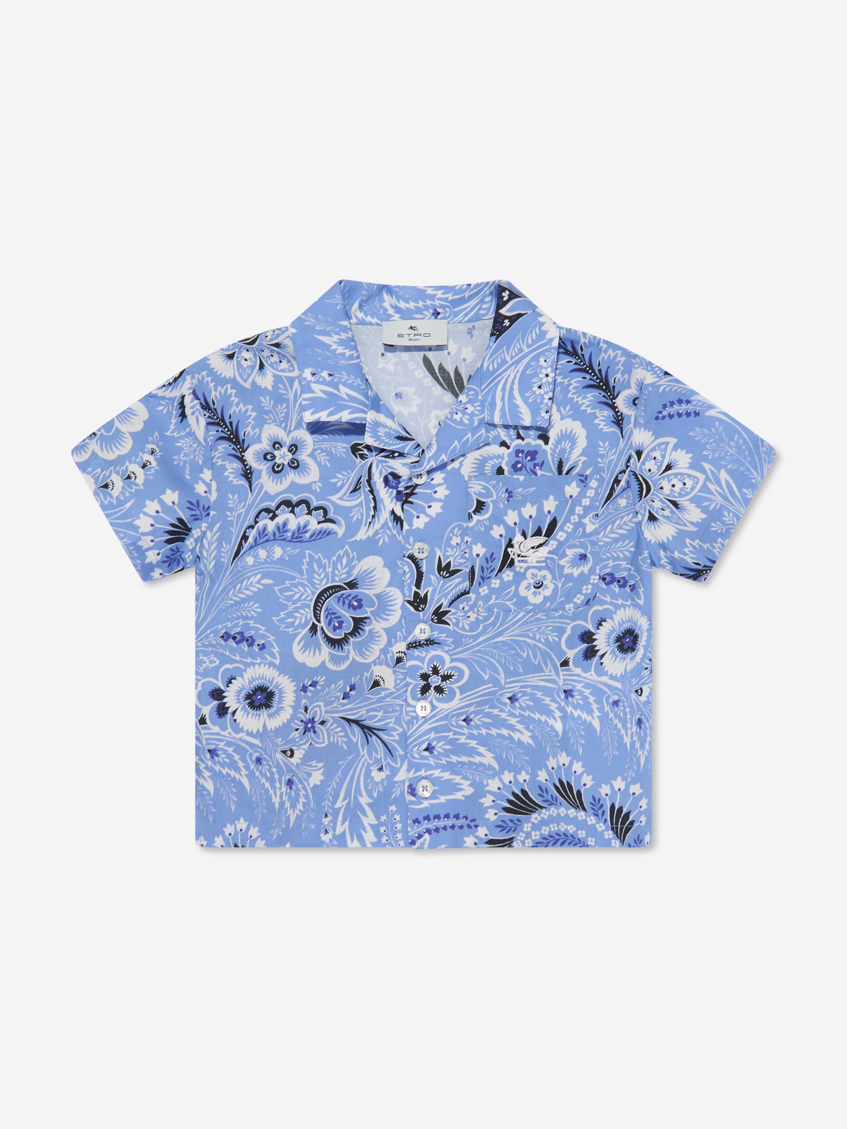 Etro Baby Boys Floral Paisley Shirt in Blue