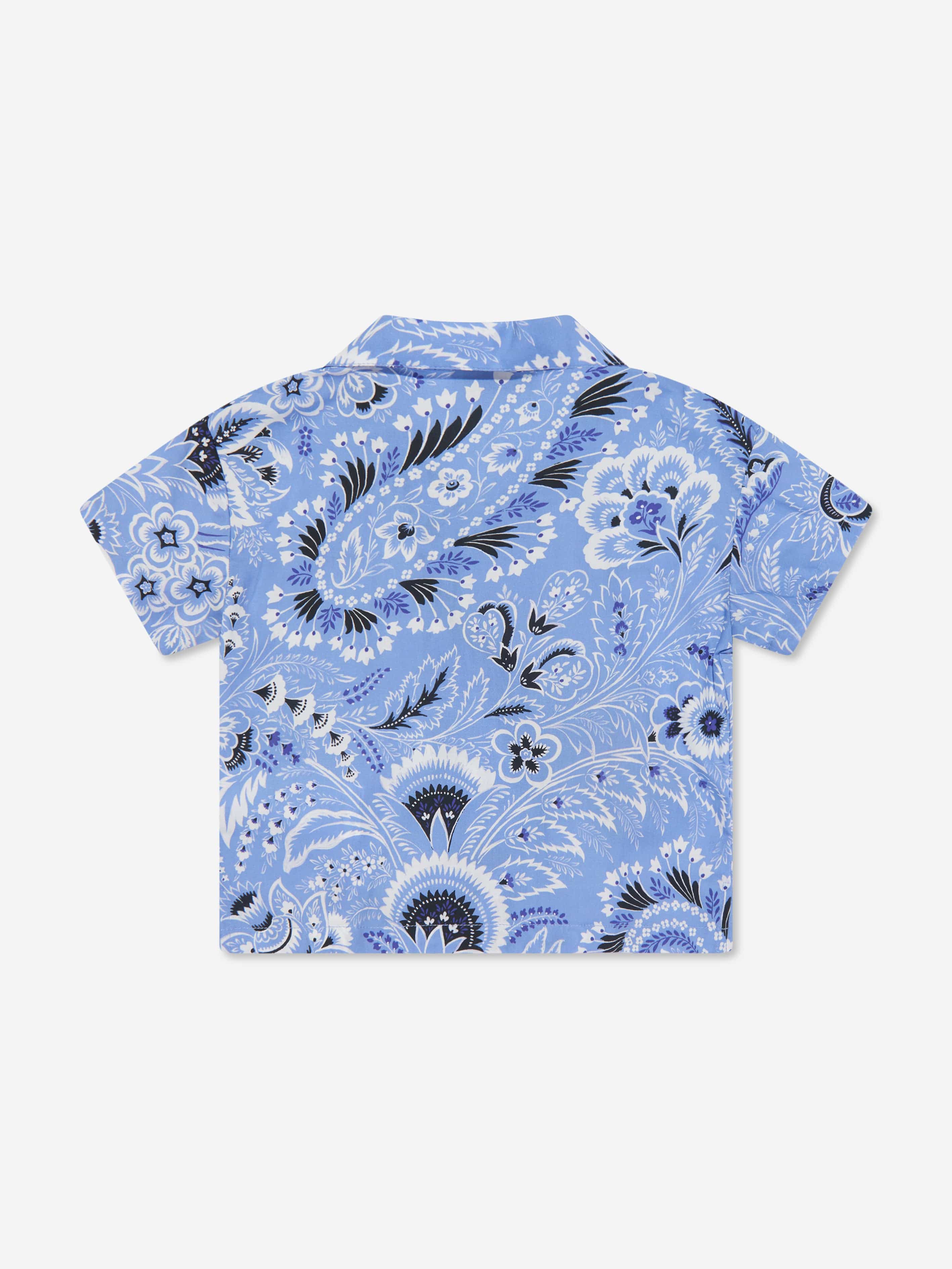 Etro Baby Boys Floral Paisley Shirt in Blue