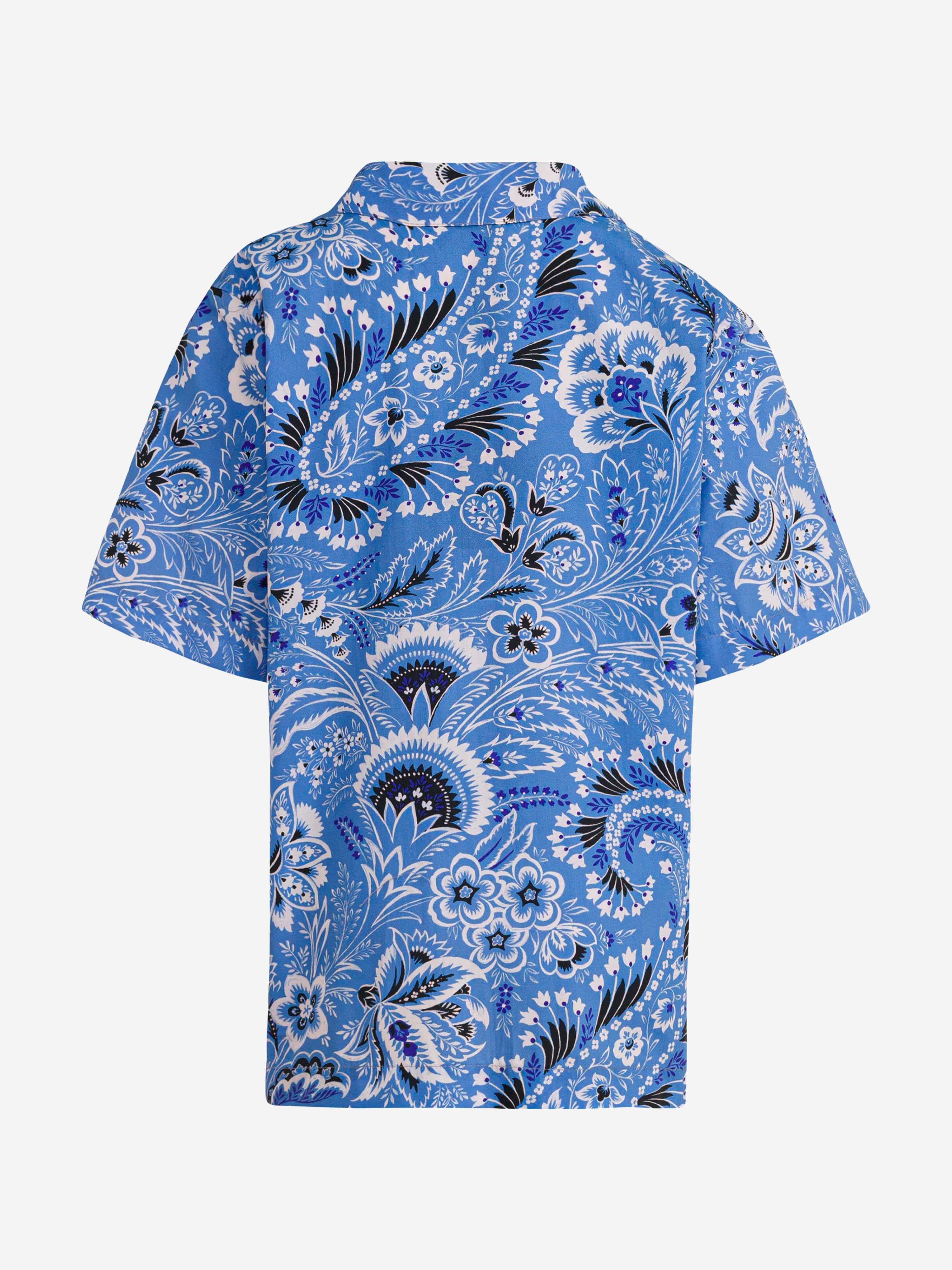 Etro Boys Floral Paisley Shirt in Blue