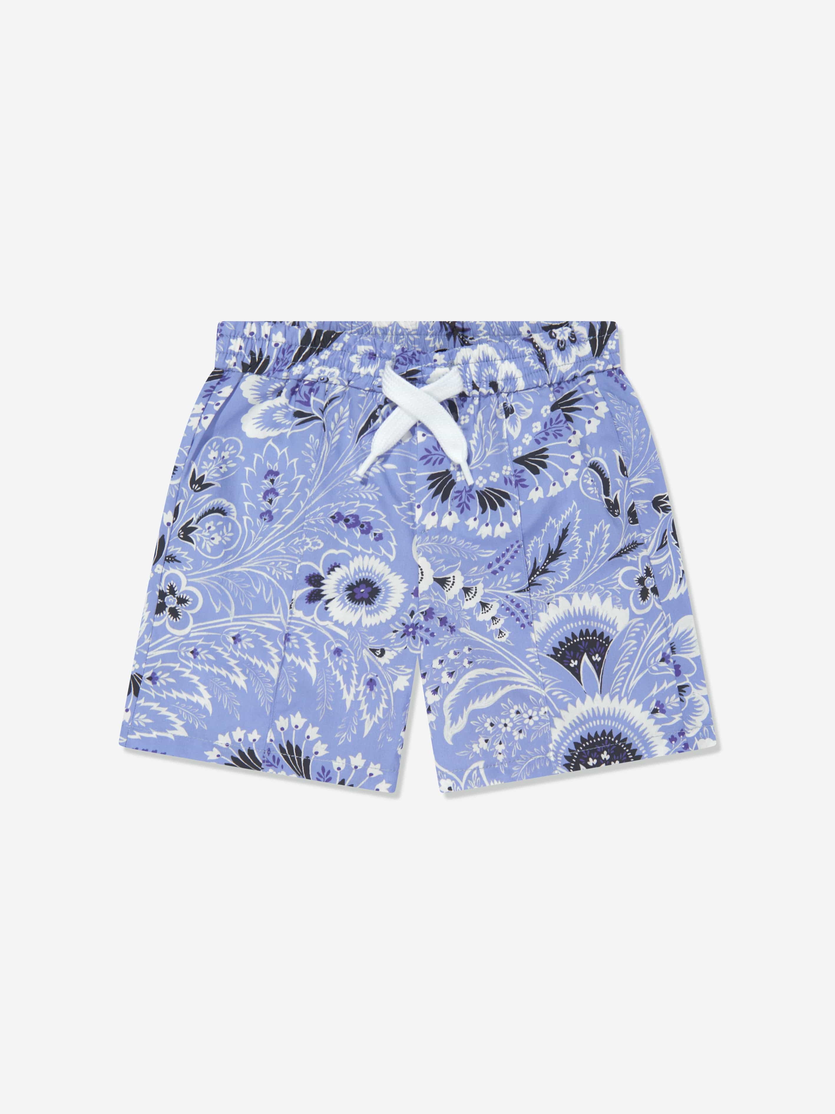 Etro Baby Boys Floral Paisley Shorts in Blue