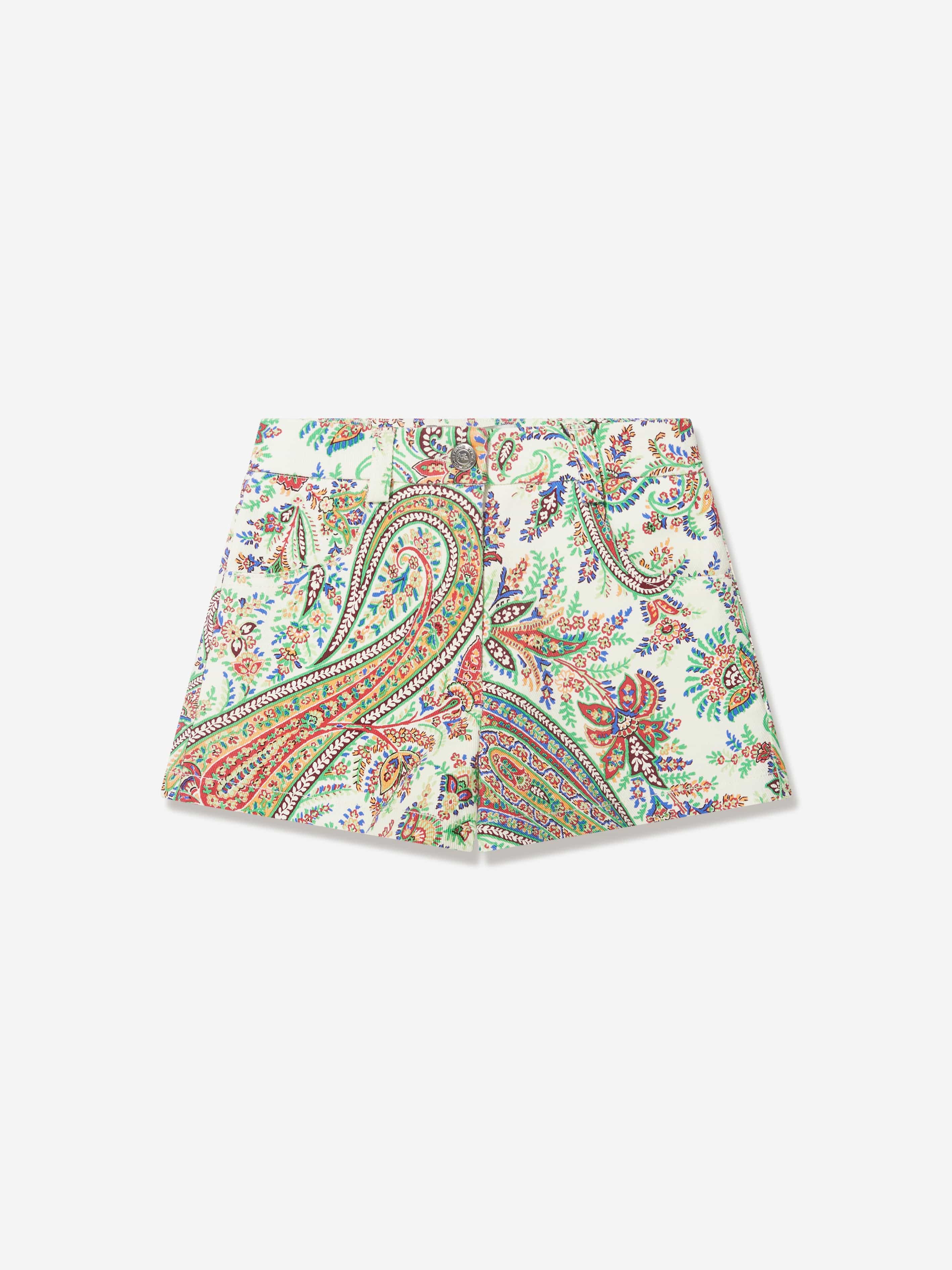 Etro Girls Floral Paisley Shorts in Multicolour