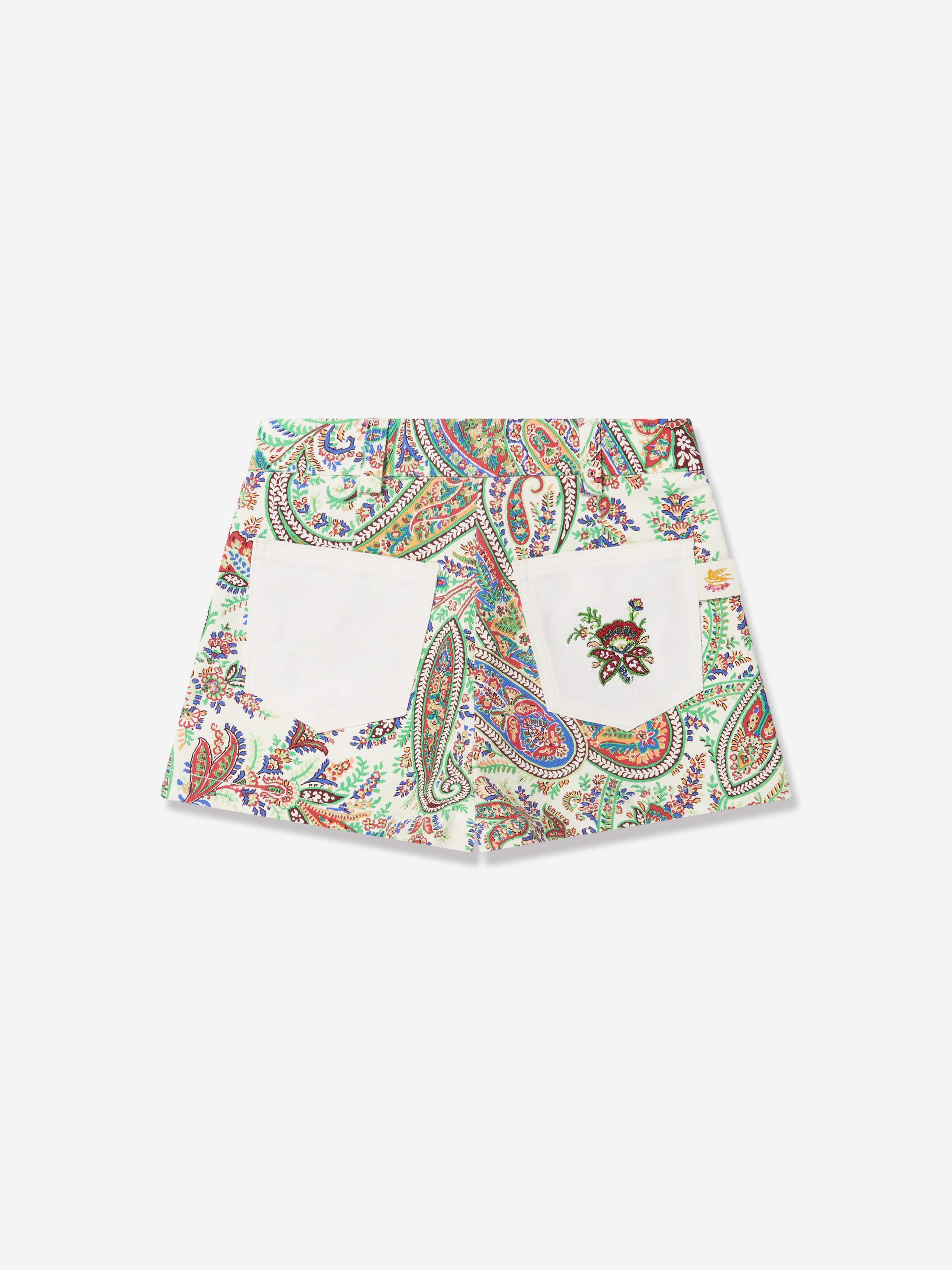 Etro Girls Floral Paisley Shorts in Multicolour