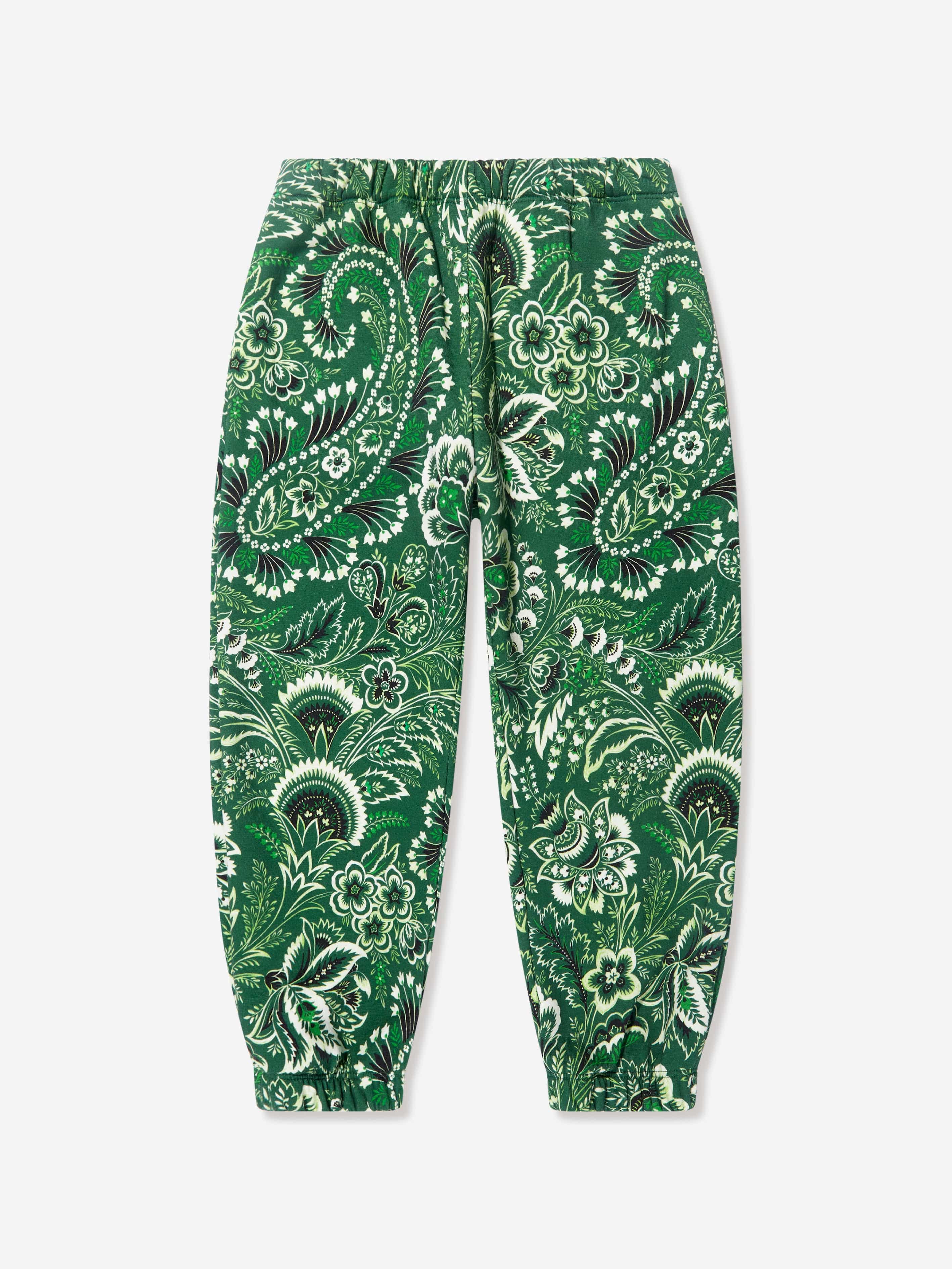 Etro Boys Floral Paisley Joggers in Green