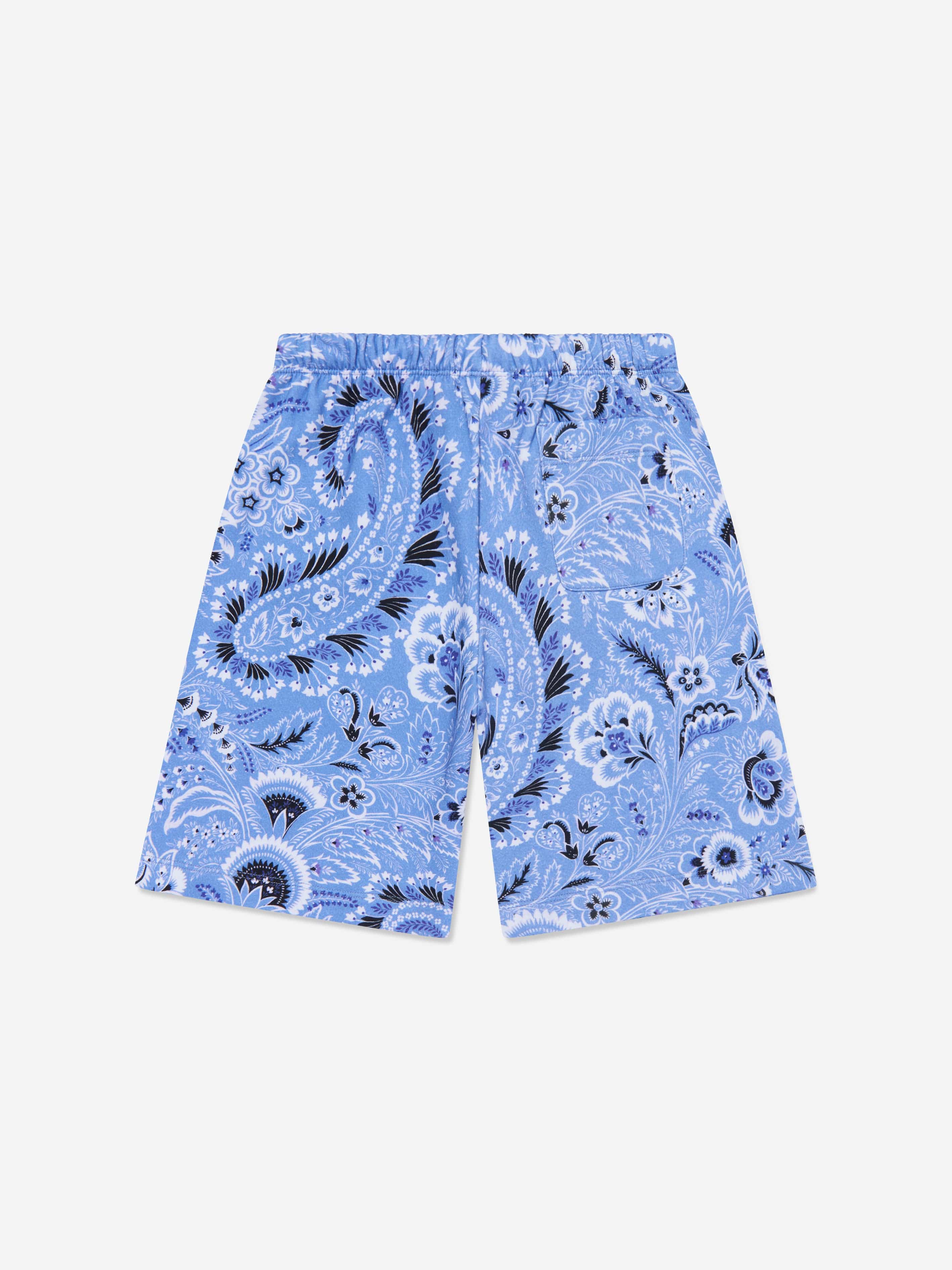 Etro Boys Floral Paisley Shorts in Blue