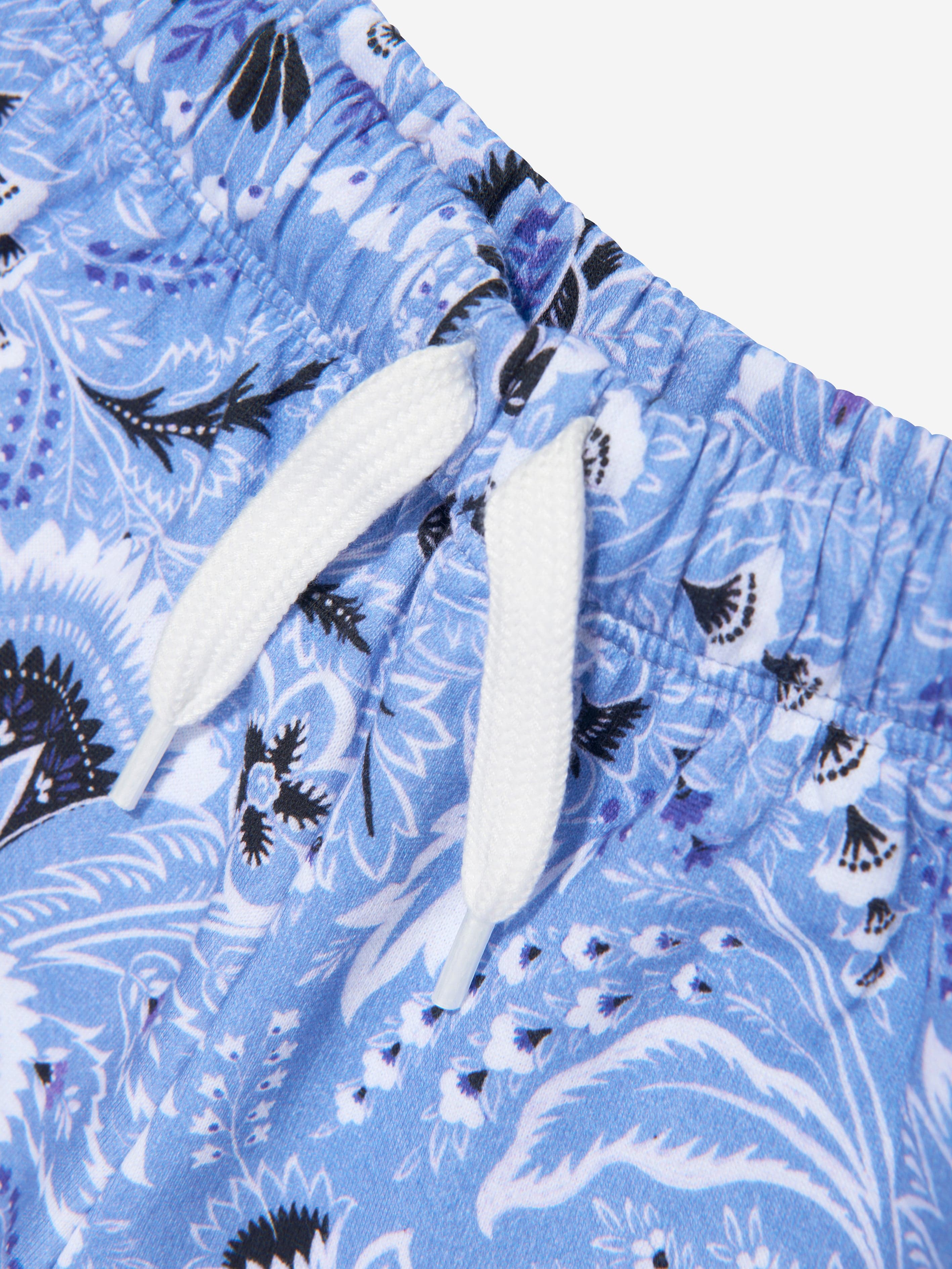 Etro Boys Floral Paisley Shorts in Blue