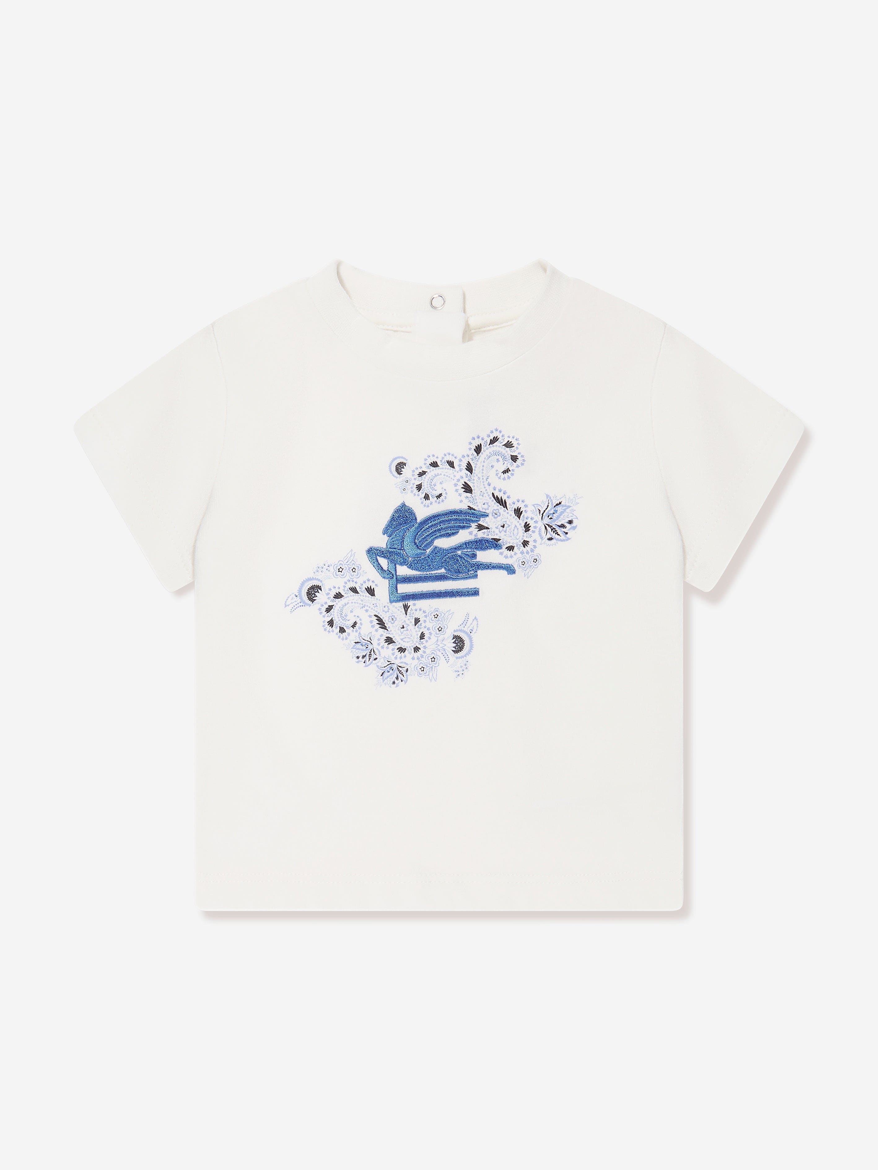 Etro Baby Boys Paisley Logo T-Shirt in Ivory