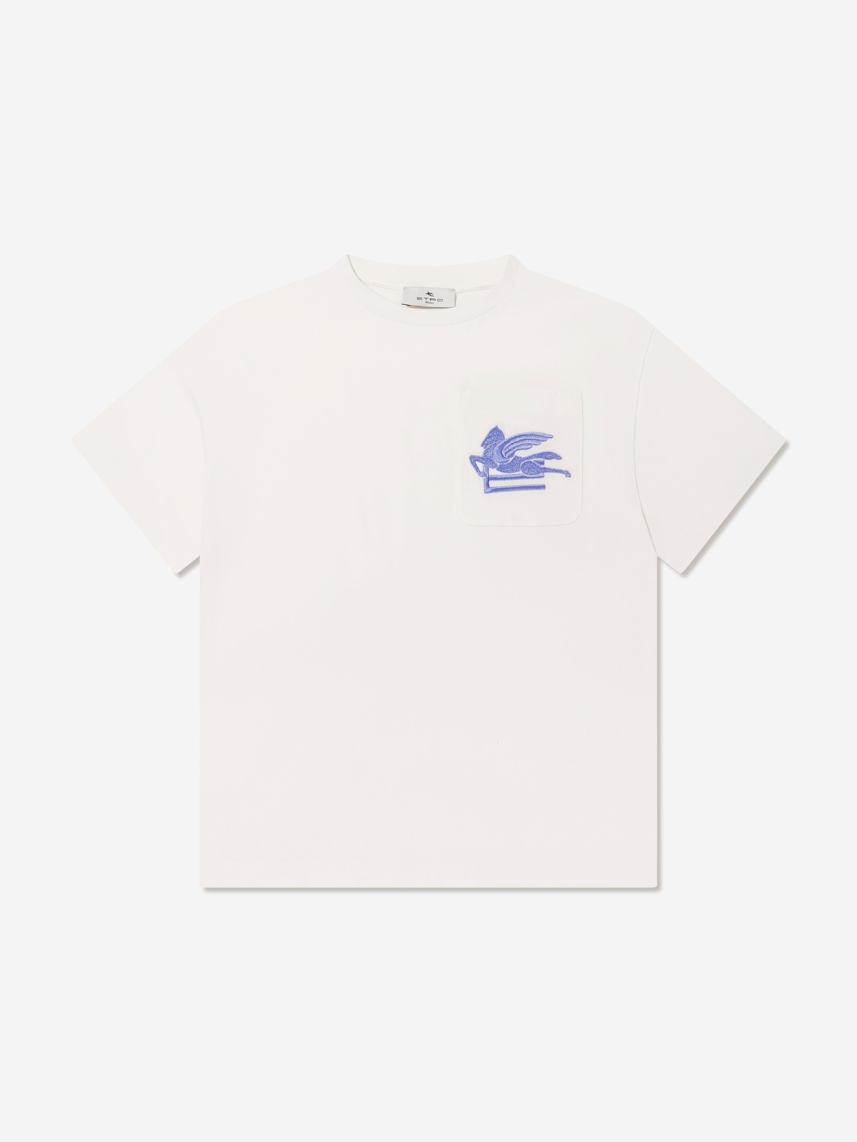 Etro Boys Logo Pocket T-Shirt in Ivory