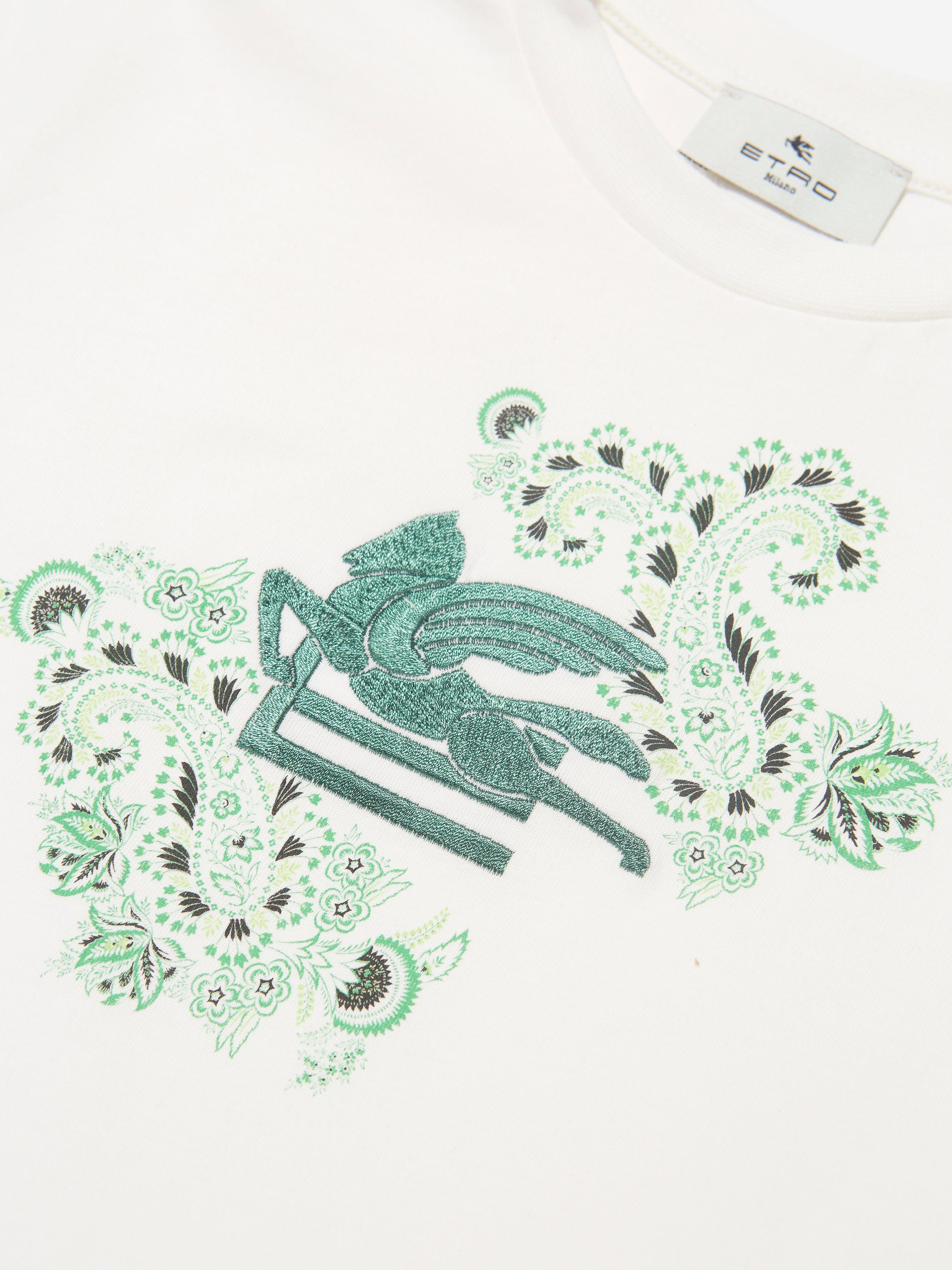 Etro Boys Paisley Logo T-Shirt in Ivory