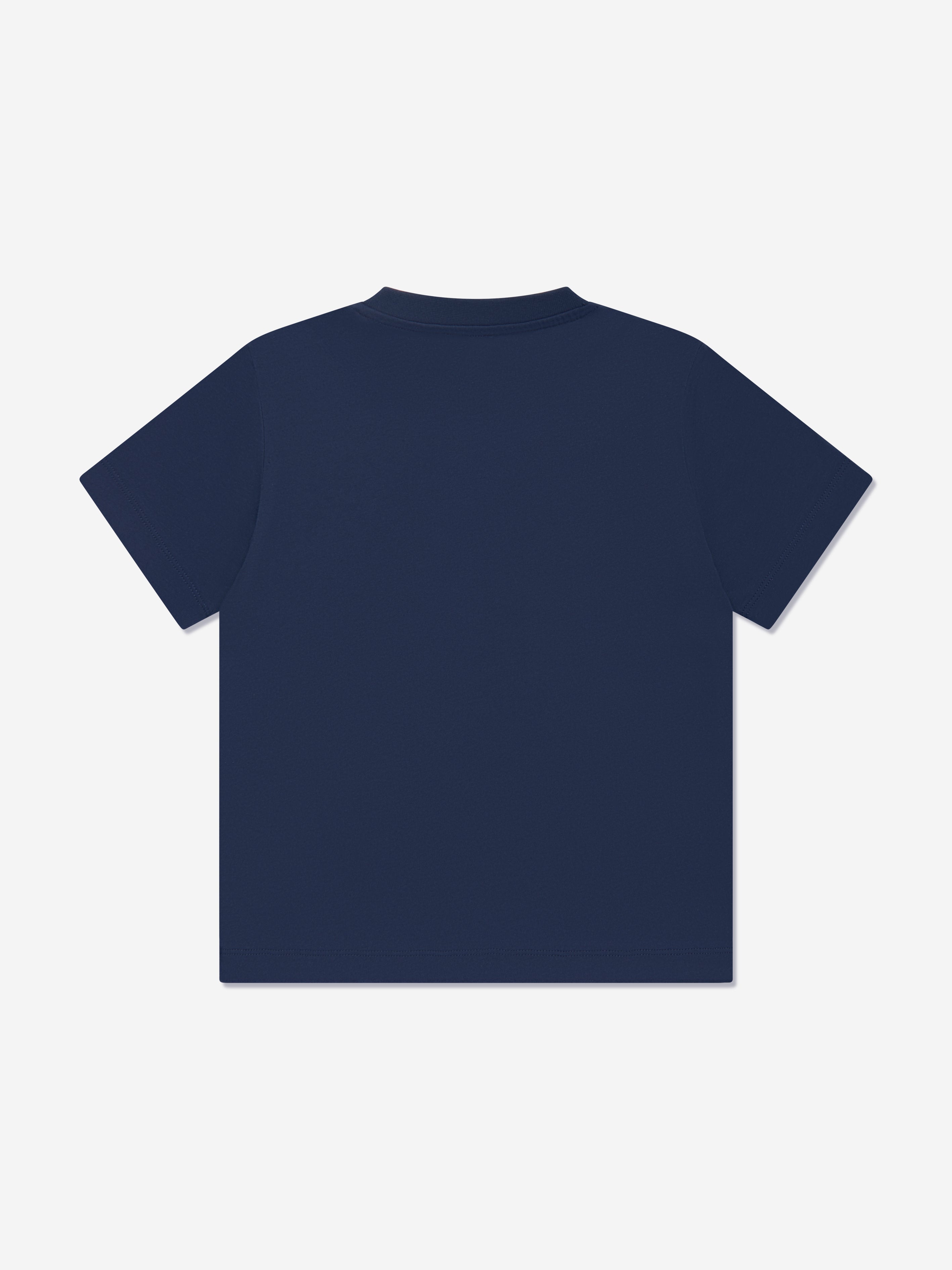 Etro Boys Crest Logo T-Shirt in Navy