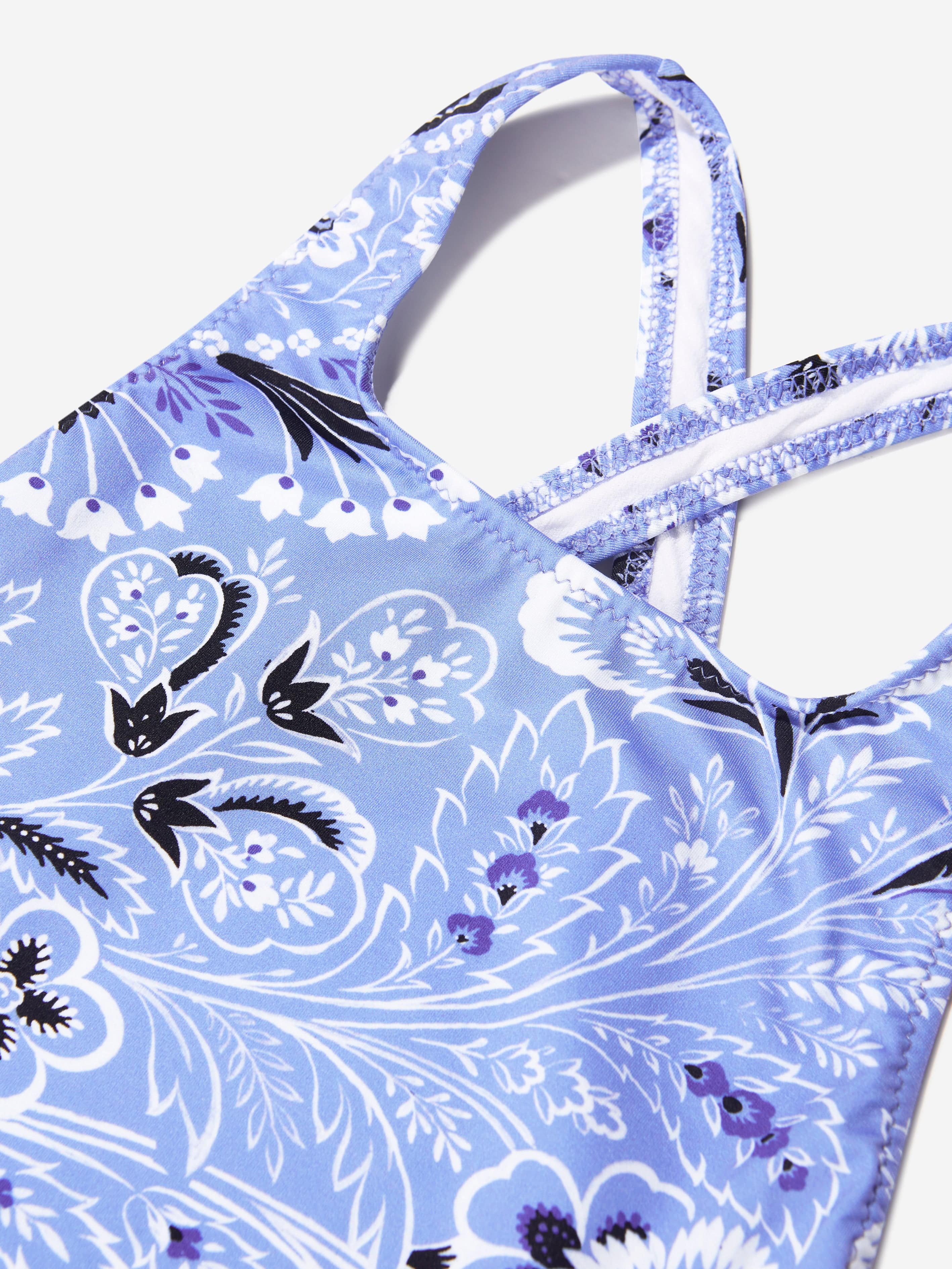 Etro Girls Floral Paisley Swimsuit in Blue