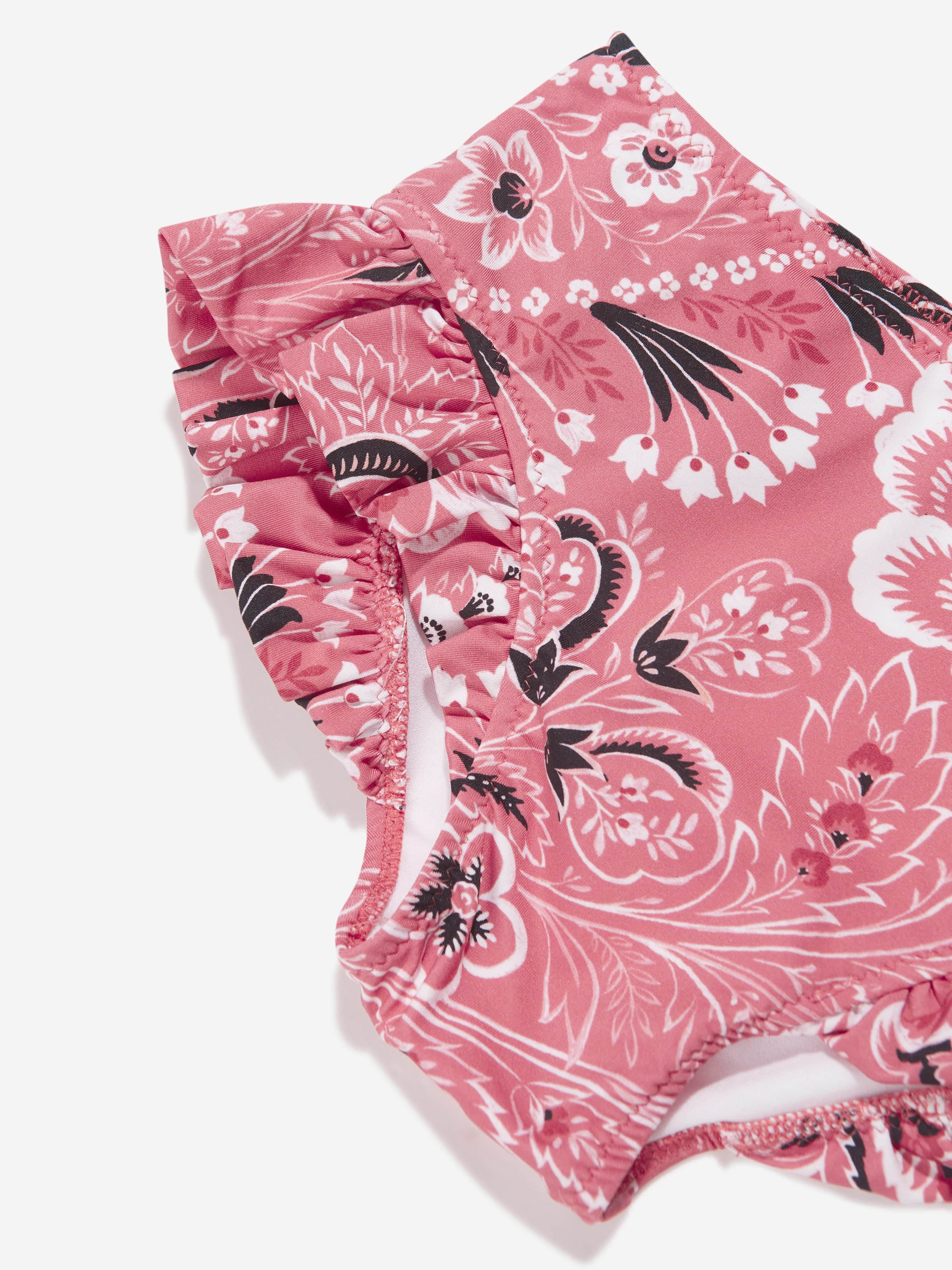 Etro Girls Floral Paisley Bikini in Pink