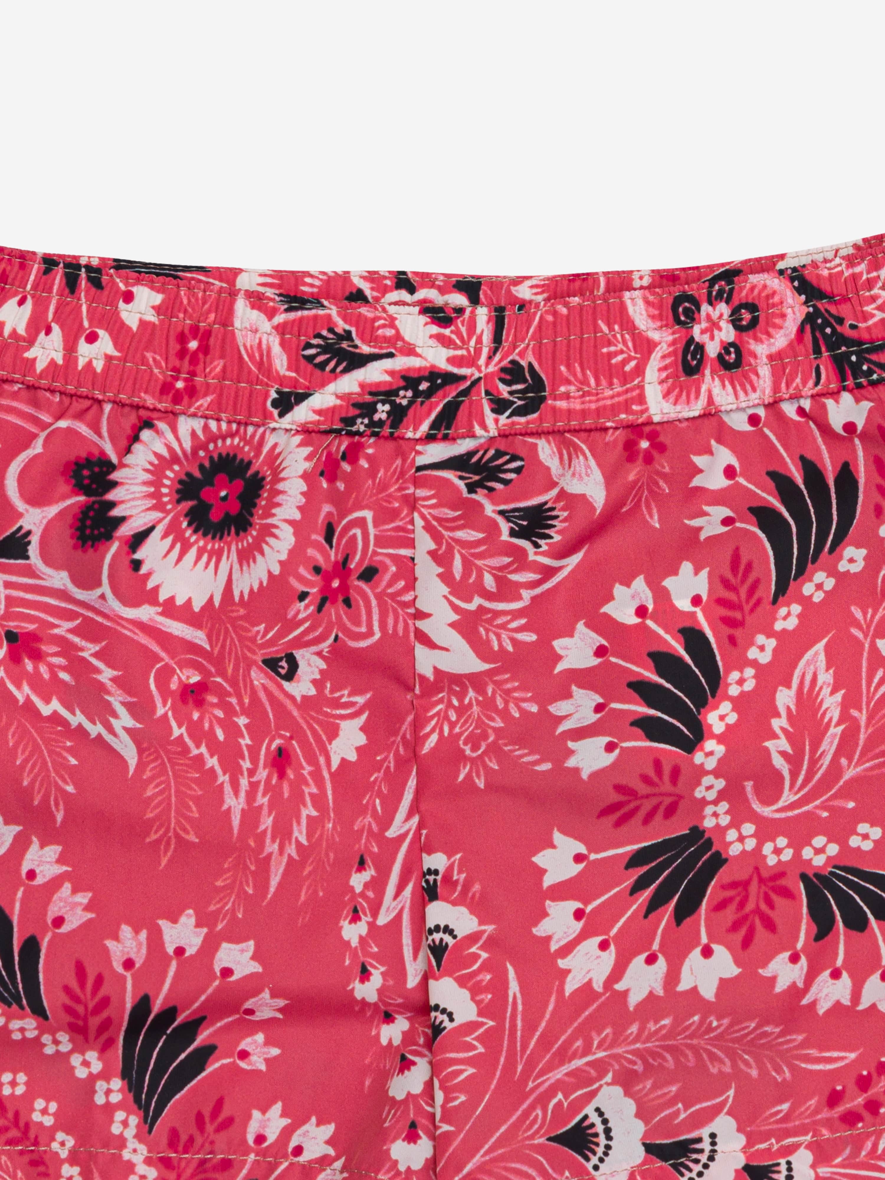 Etro Boys Floral Paisley Swim Shorts in Pink