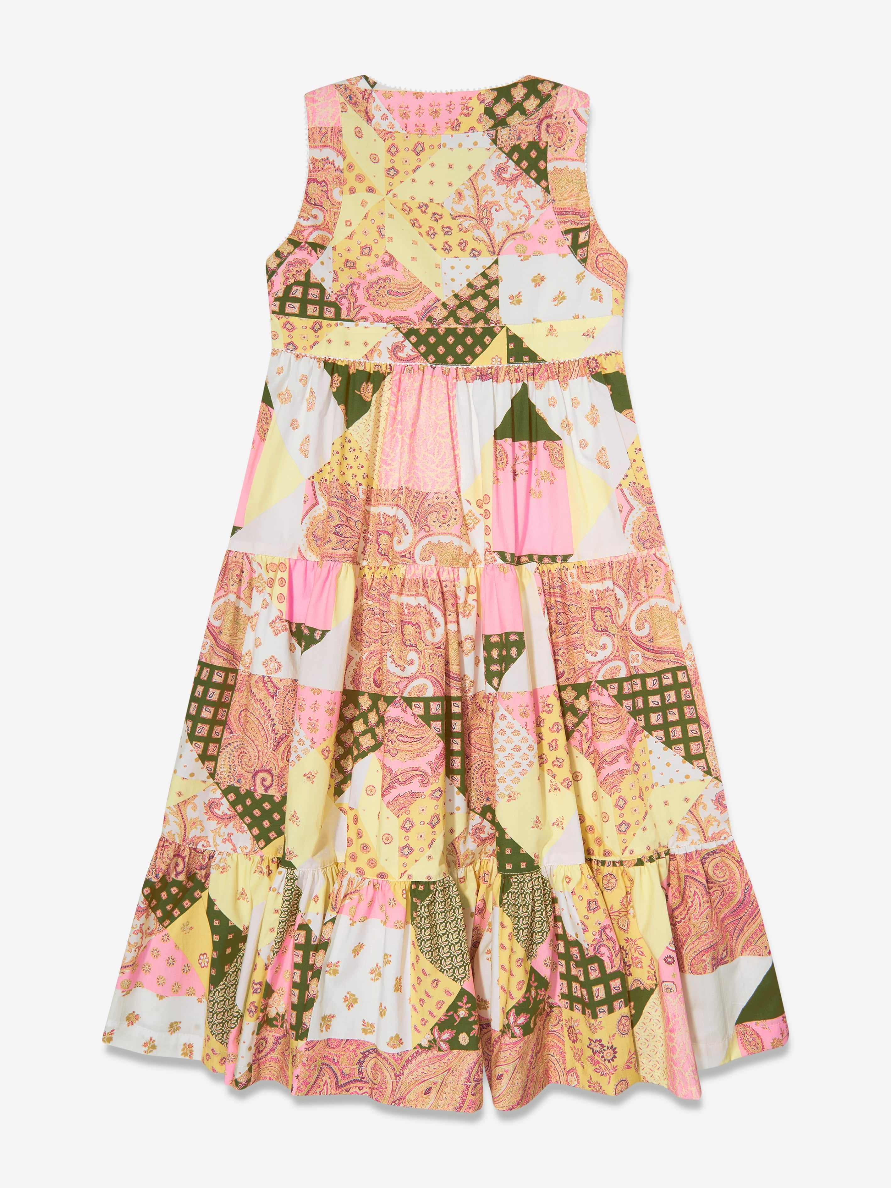 Etro Girls Paisley Patchwork Dress in Pink