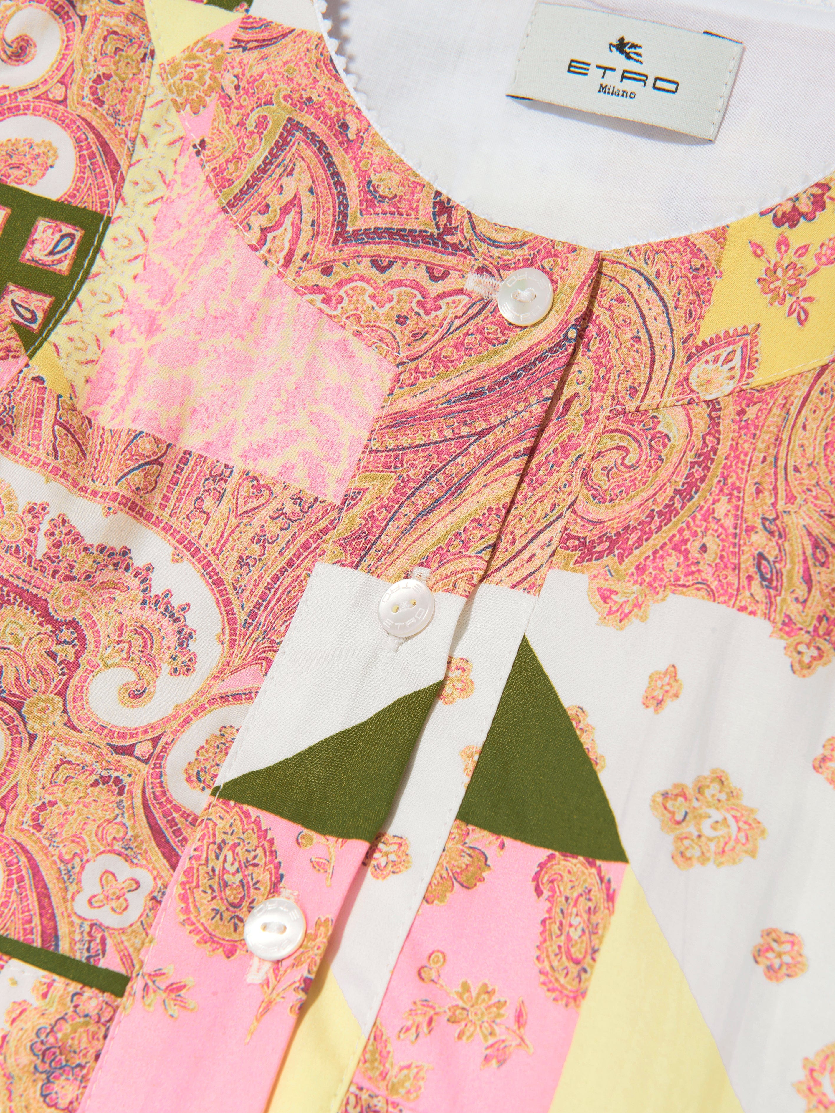 Etro Girls Paisley Patchwork Dress in Pink