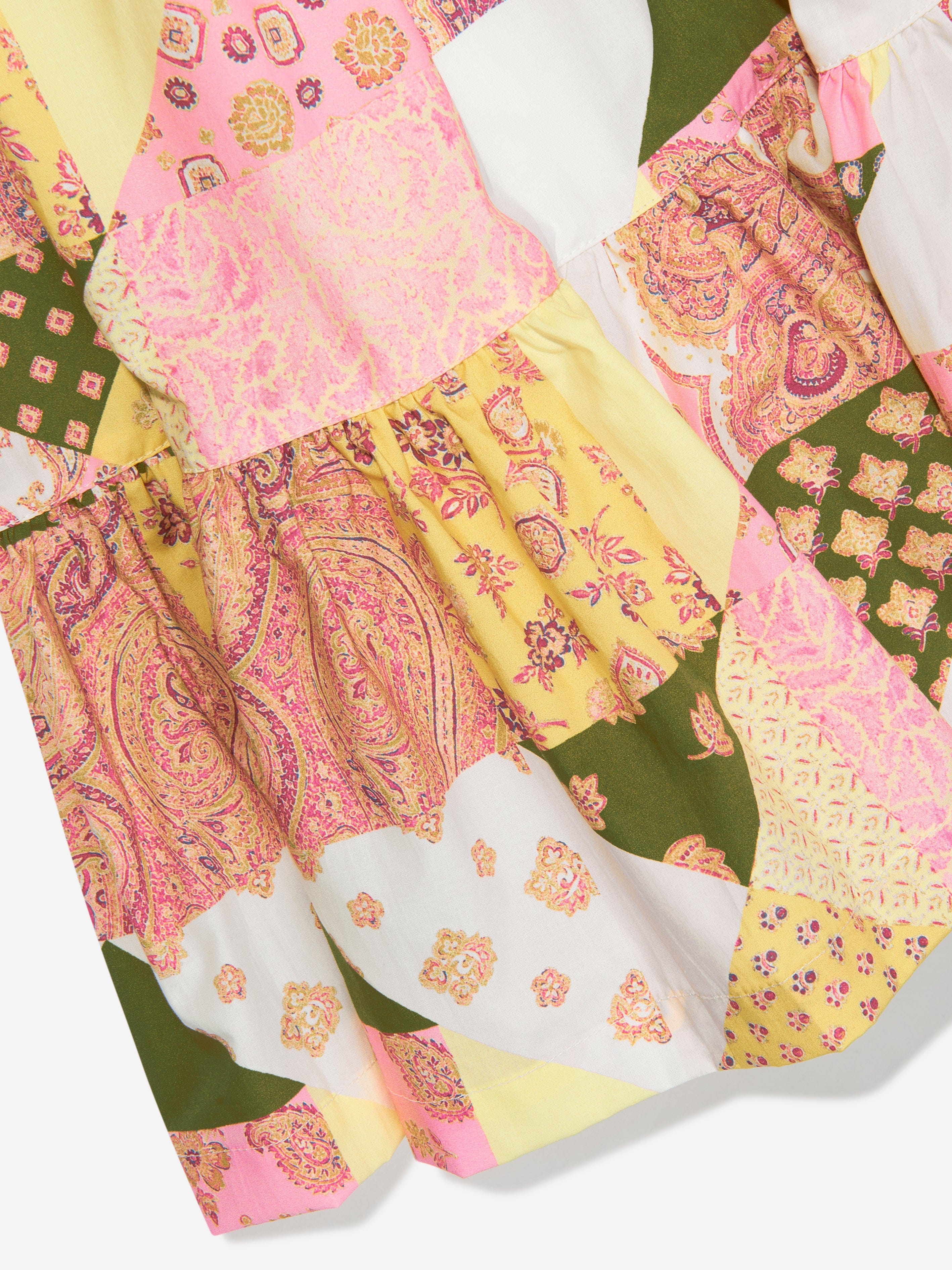 Etro Girls Paisley Patchwork Dress in Pink